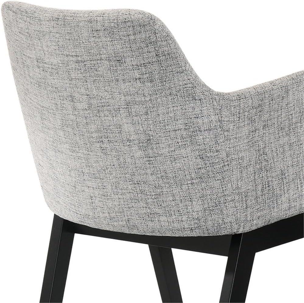 Armen Living Set of 2 Renzo Fabric Wood Dining Chairs Gray/Black: Polyester Upholstery, Foam Fill, Armrests