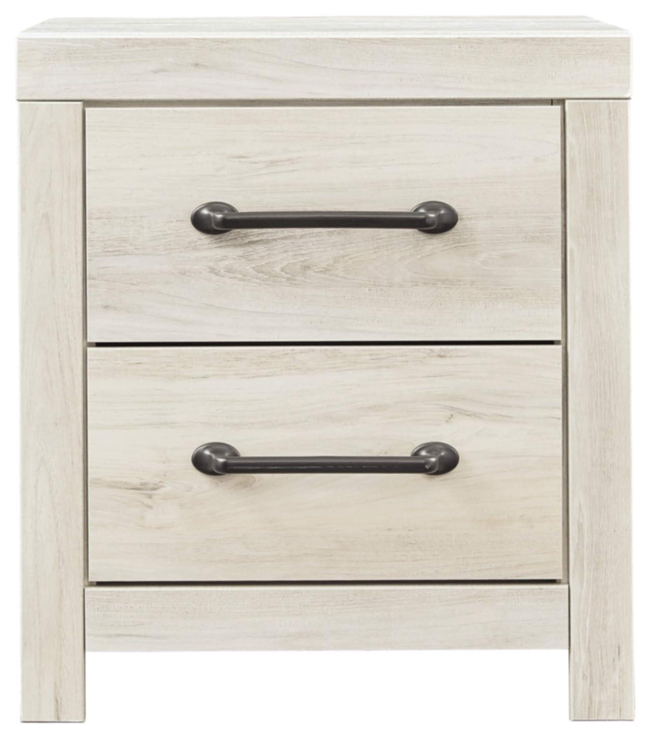 Cambeck Nightstand White - Signature Design by Ashley: Industrial Style Bedside Table with USB Ports & Storage