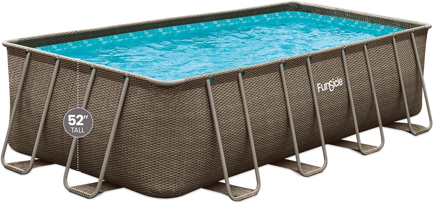 Funsicle 18' x 52" Oasis Rectangular Above Ground Swimming Pool, Brown