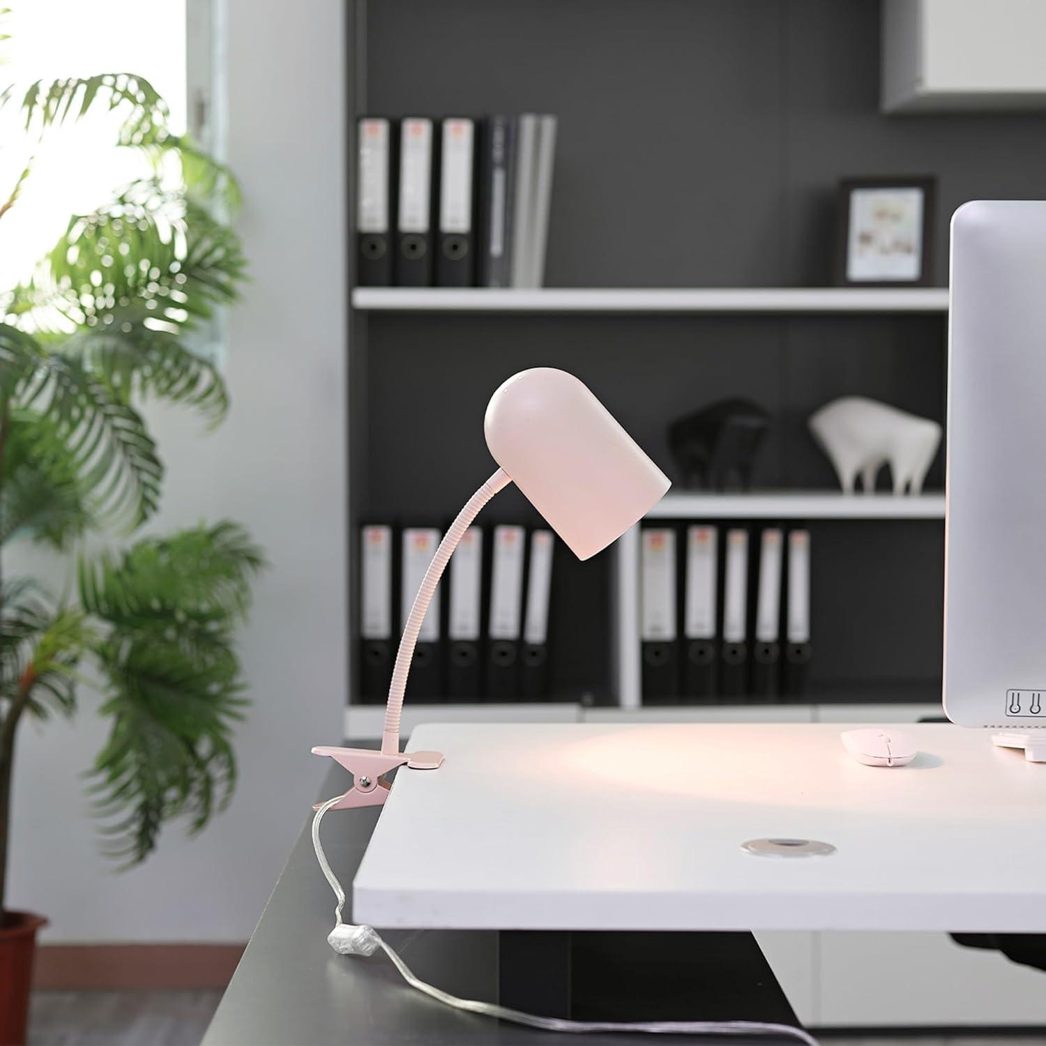 Globe Electric Carter 15" Matte Black Clip-Arm Desk Lamp with Adjustable Gooseneck Arm, 52301