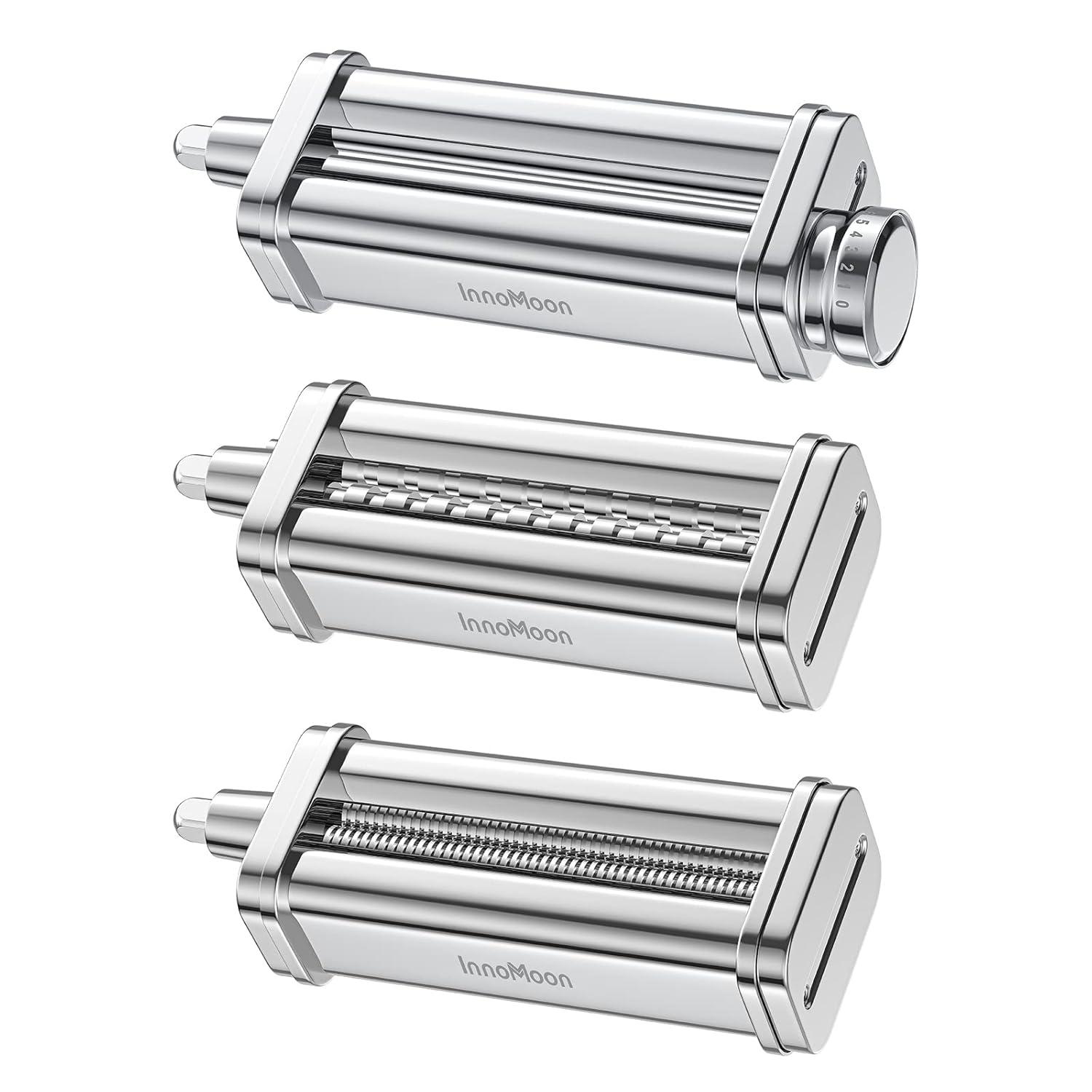 EIGTHTAIL 3 Piece Pasta Attachments for KitchenAid Stand Mixer Included Pasta Roller Spaghetti Cutter