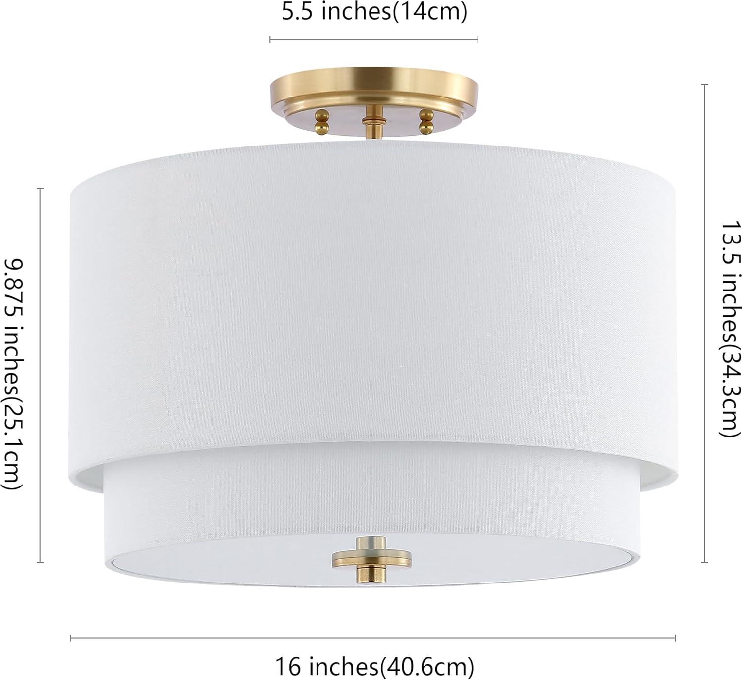 Laconia 3 Light 16" Flush Mount - Gold Base - Safavieh.