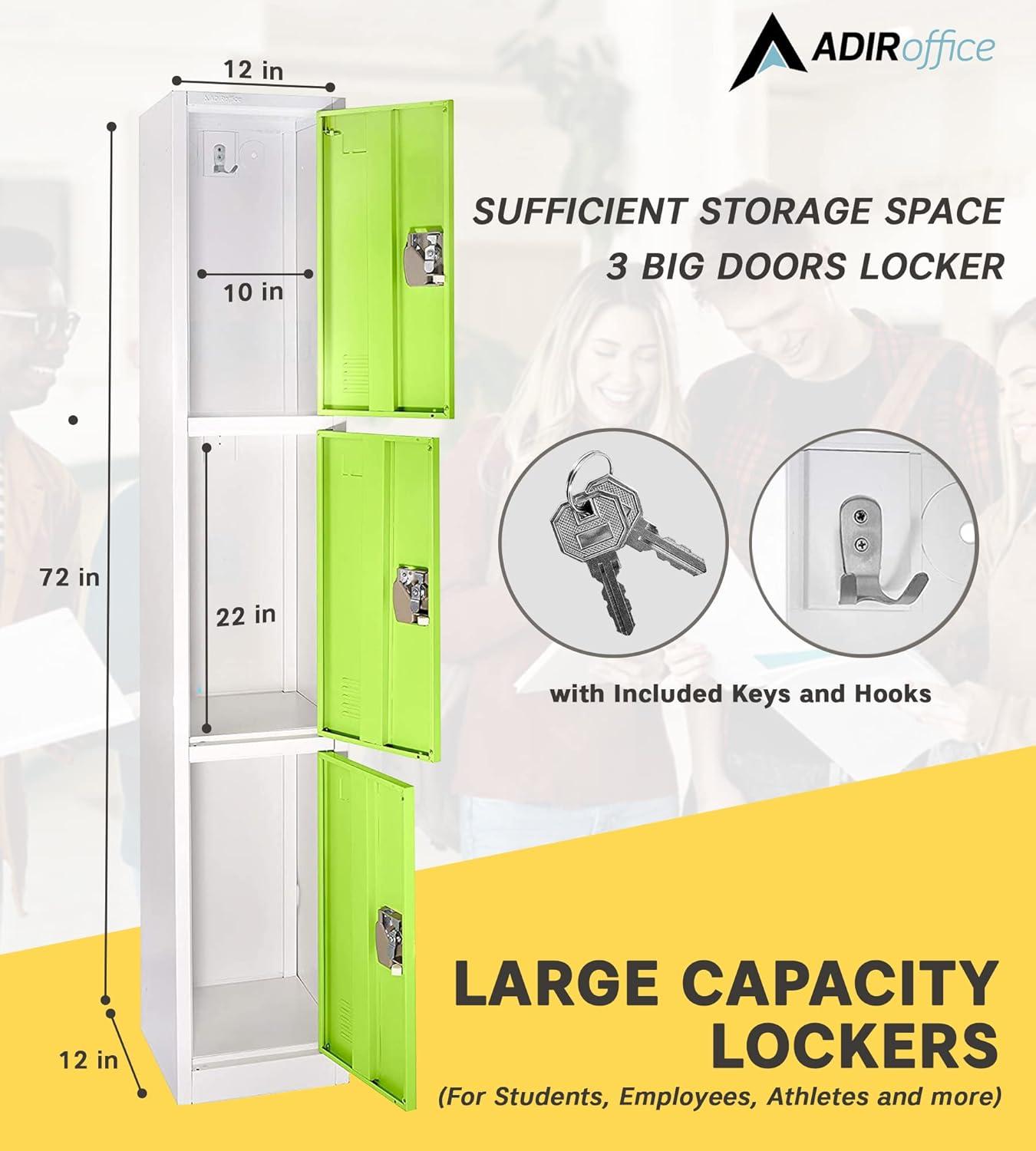 AdirOffice 3 - Tier 3 - Sections 12" Wide Storage Locker