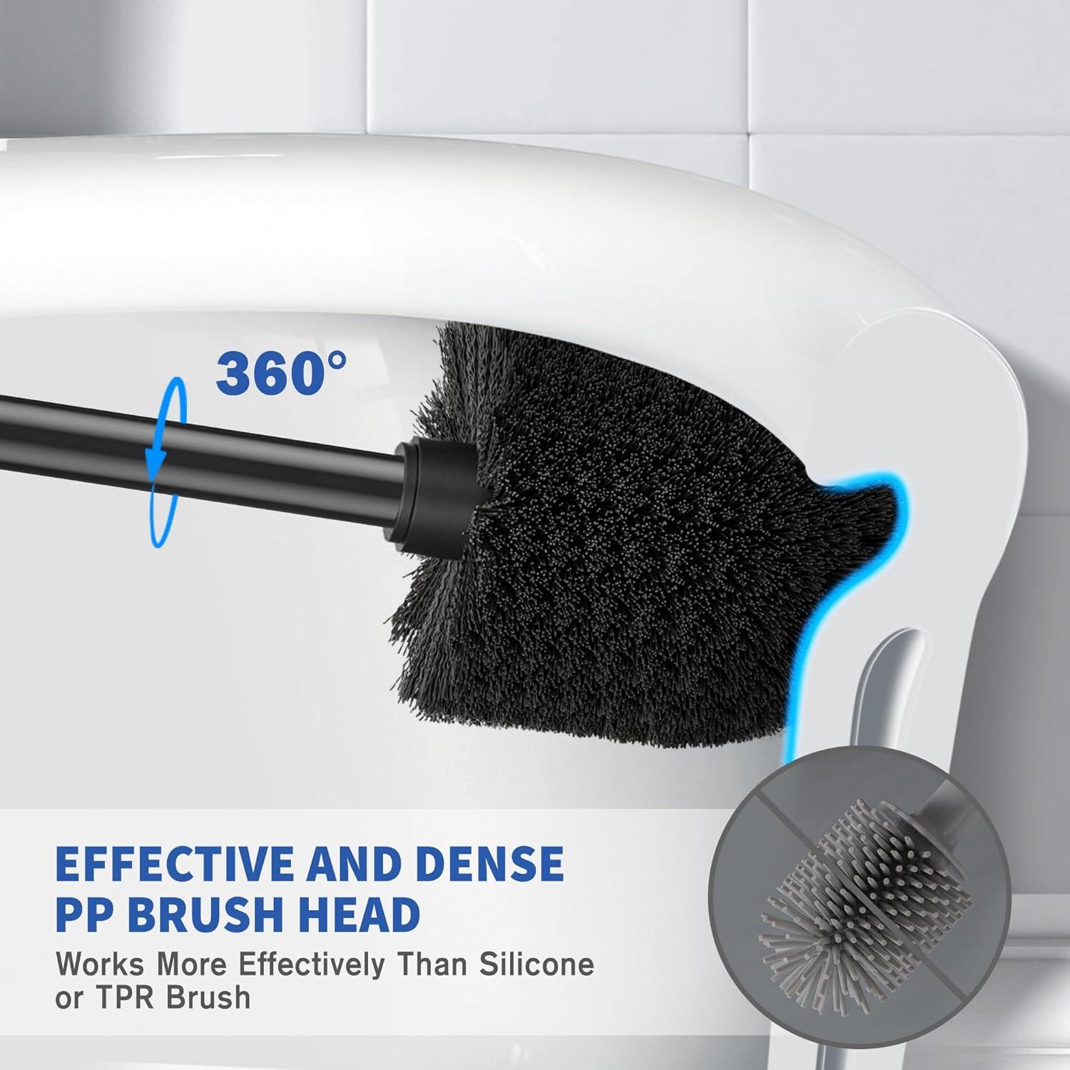 Black Stainless Steel Toilet Brush and Holder Set