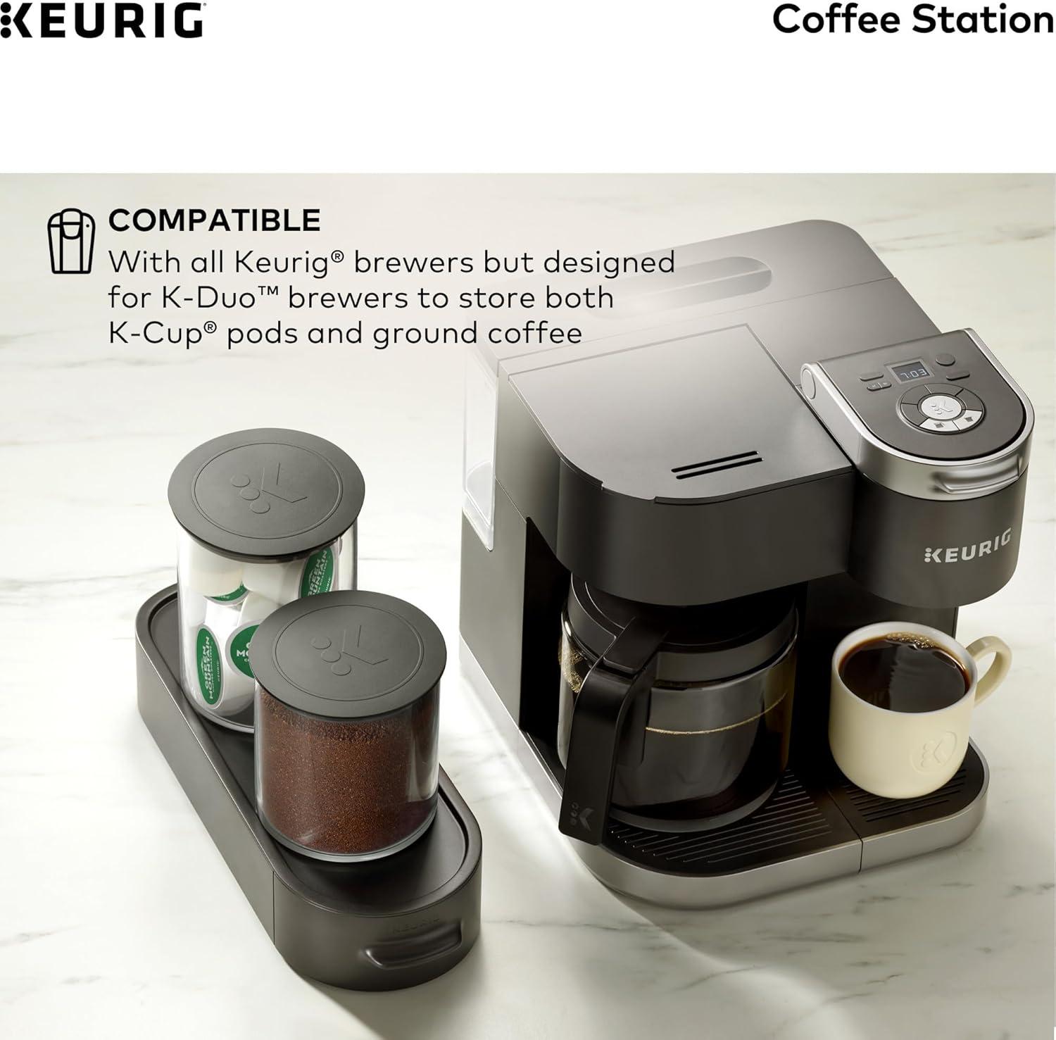 Keurig K-Cup Pod & Ground Coffee Storage Unit, Holds Ground Coffee & K-Cup Pods, Black