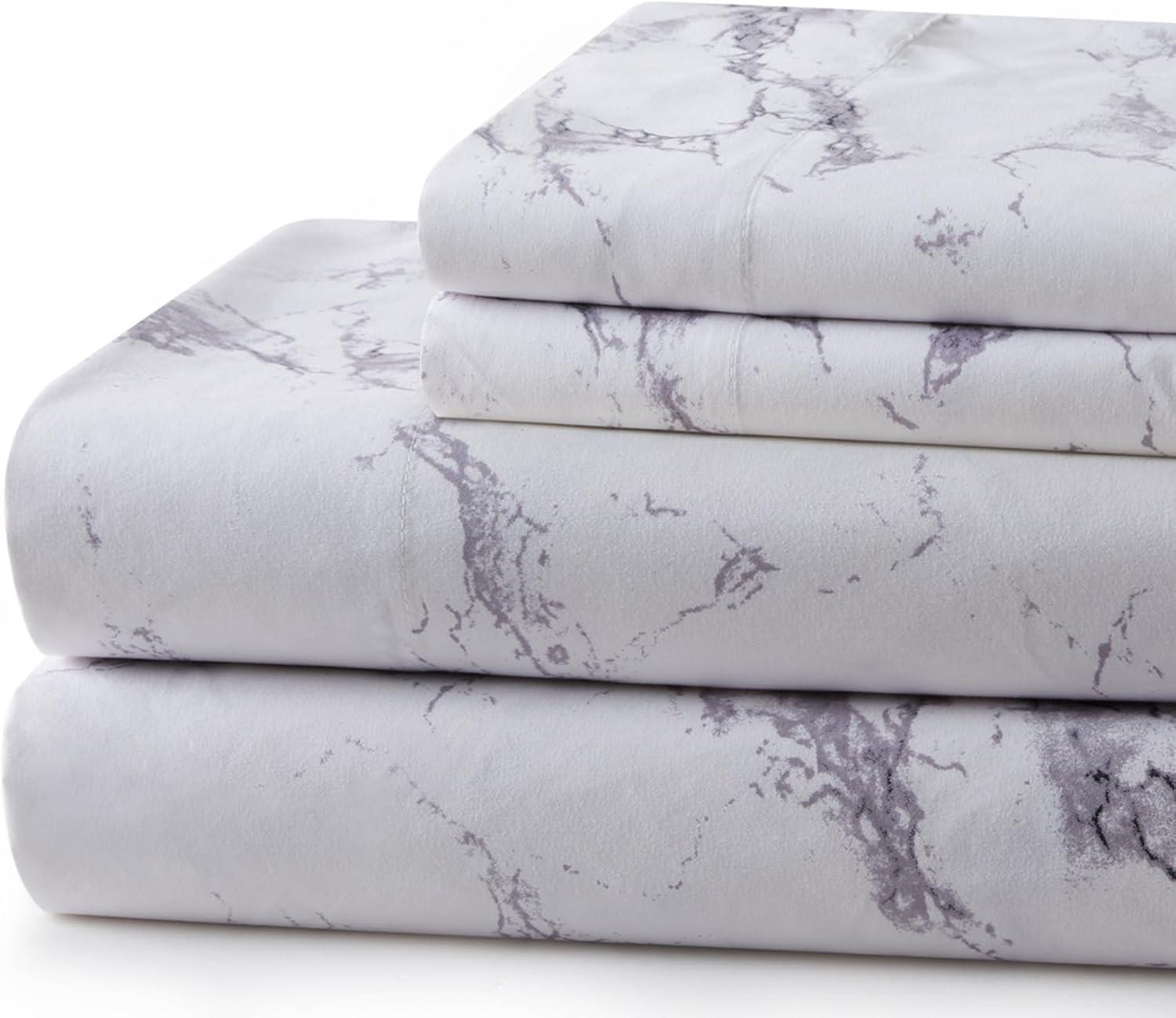 Marina Decoration Percale Machine Printed Marble Sheet Set