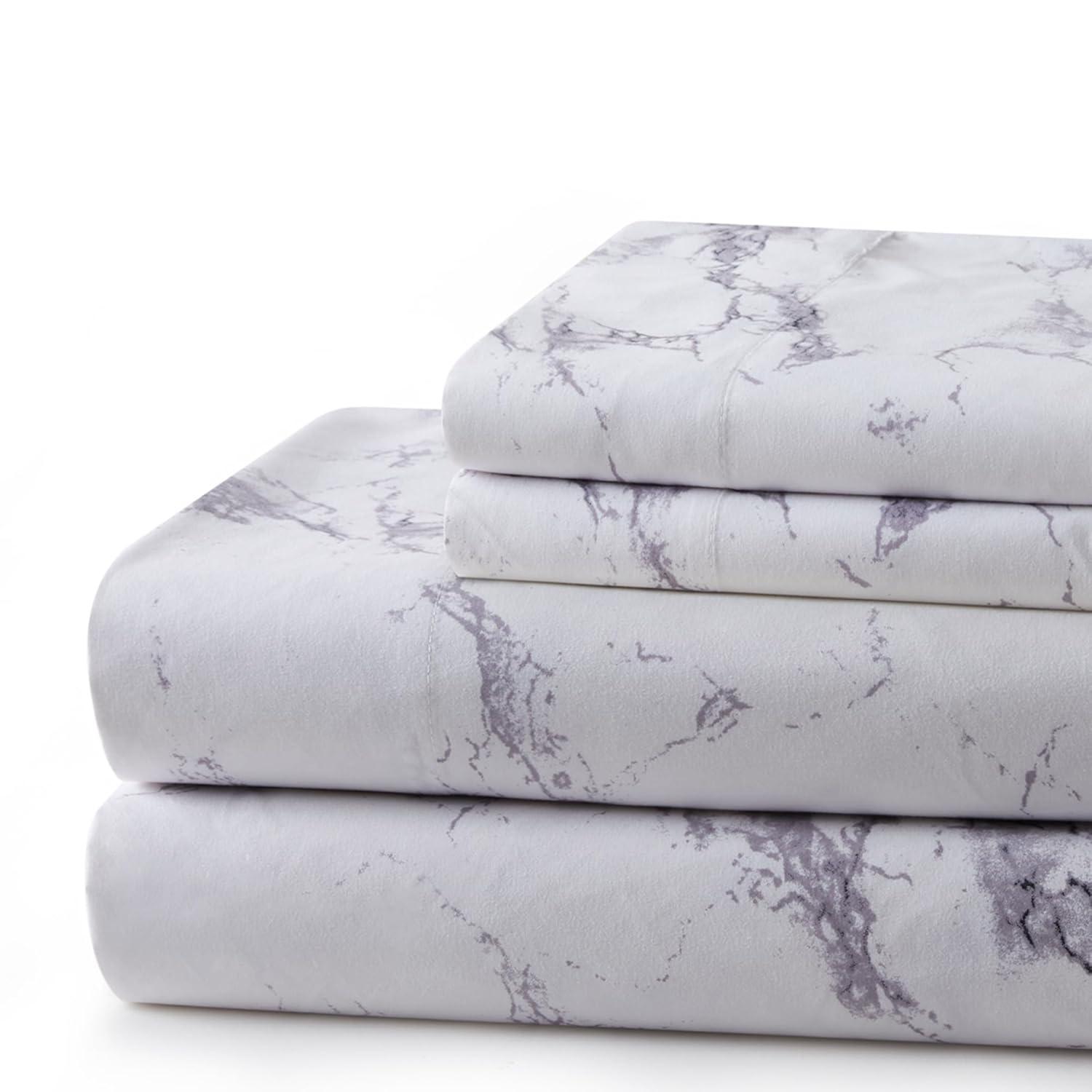 Marina Decoration Percale Machine Printed Marble Sheet Set