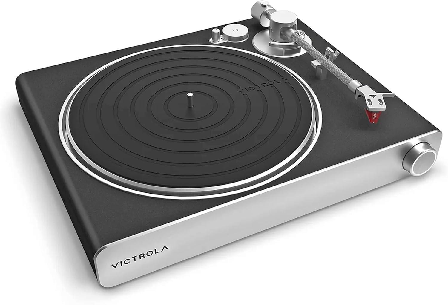 Victrola Stream Carbon Black and Silver Belt Drive Turntable