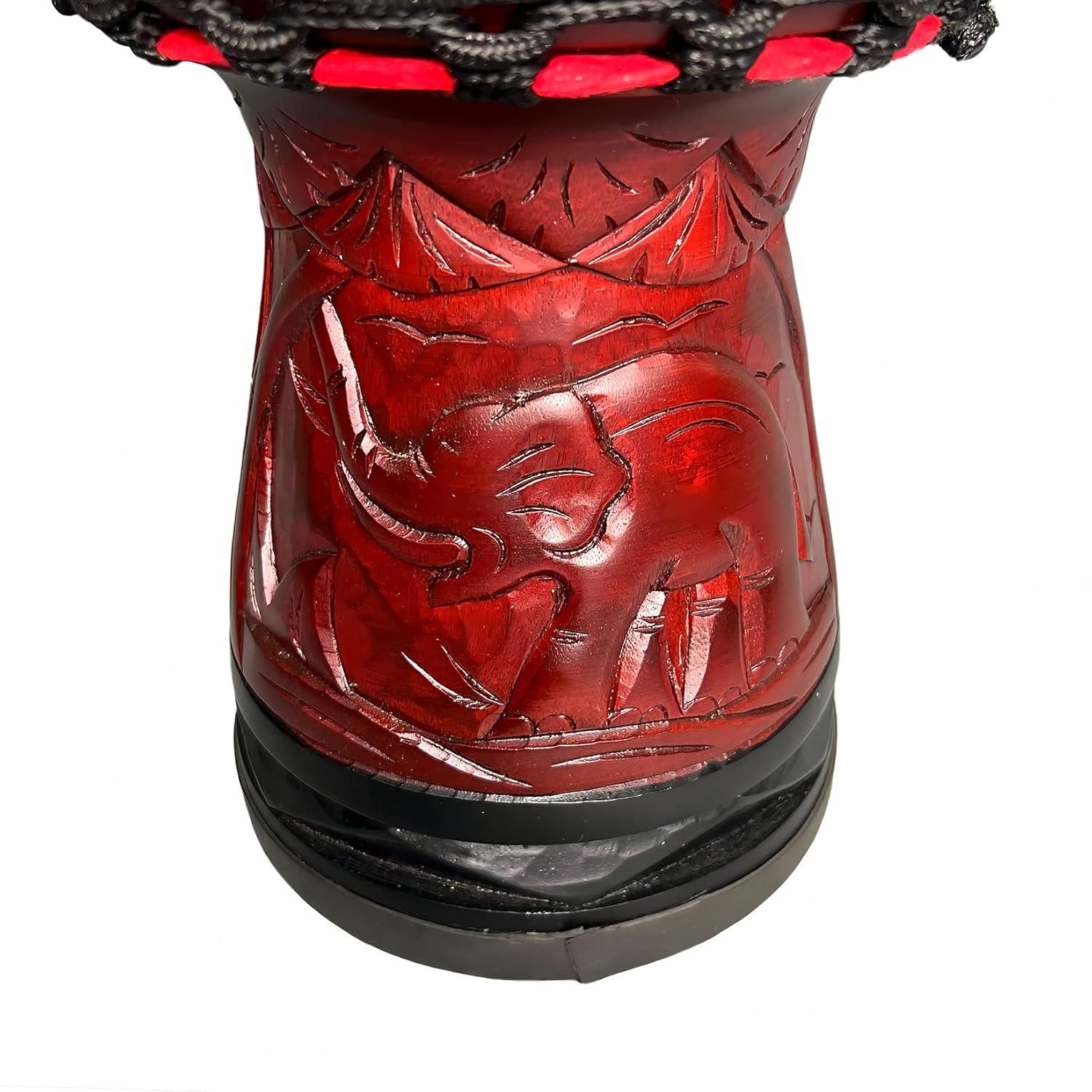 Djembe Drum 8'' Pure Handmade Solid Wood Deep Carving,Percussion, From West African Style Tambourine, Bongo