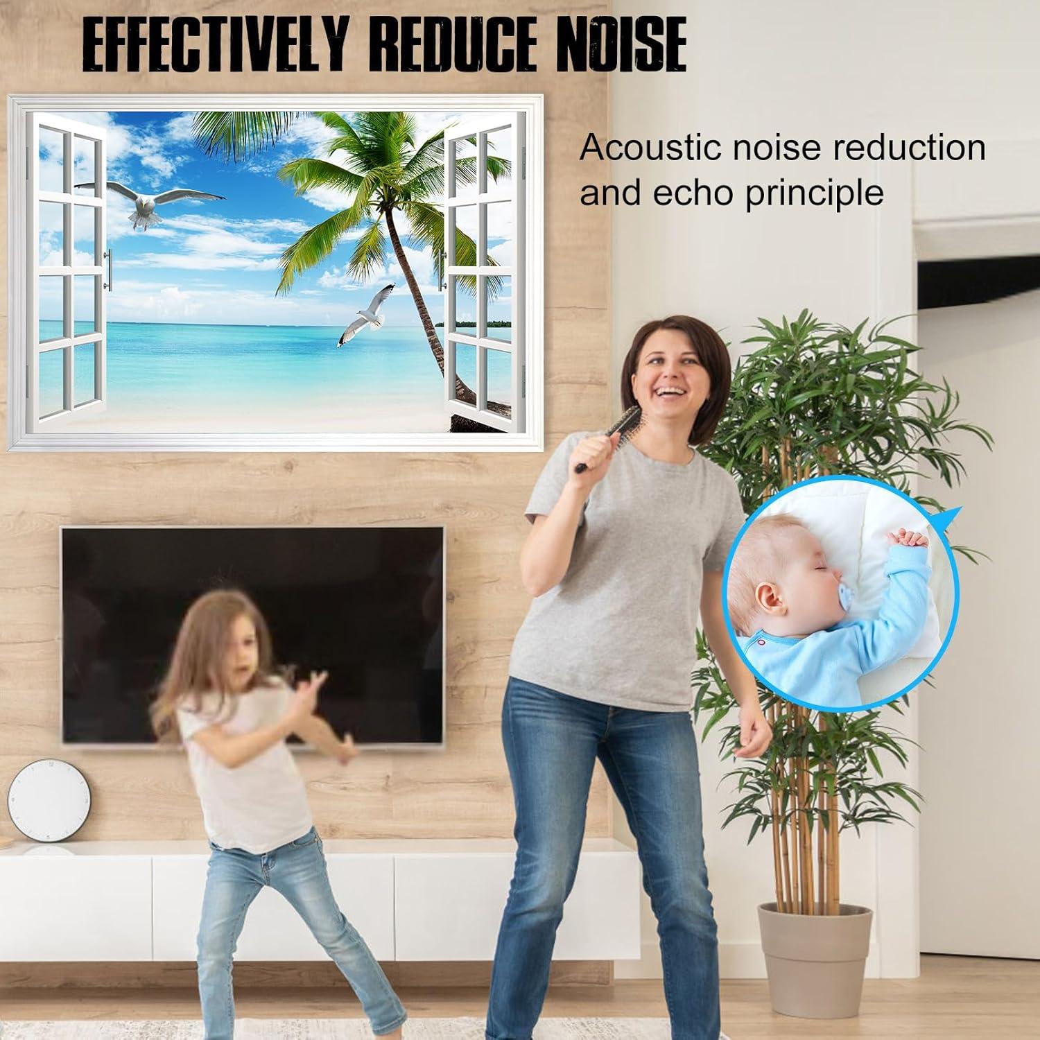 wall26 Canvas Print Wall Art Window View of Tropical Island Beach Paradise Nature Wilderness Photography Modern Art Rustic Scenic Colorful Ultra for Living Room, Bedroom, Office - 24"x36"