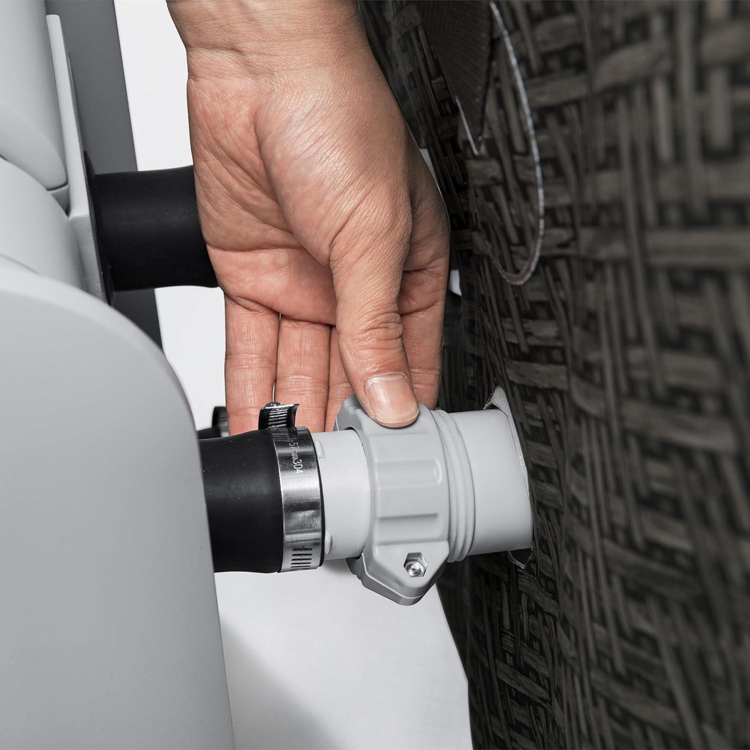 Bestway SaluSpa AirJet 4 to 6 Person Inflatable Hot Tub Square Portable Outdoor Spa with 140 Soothing AirJets and Cover, Brown