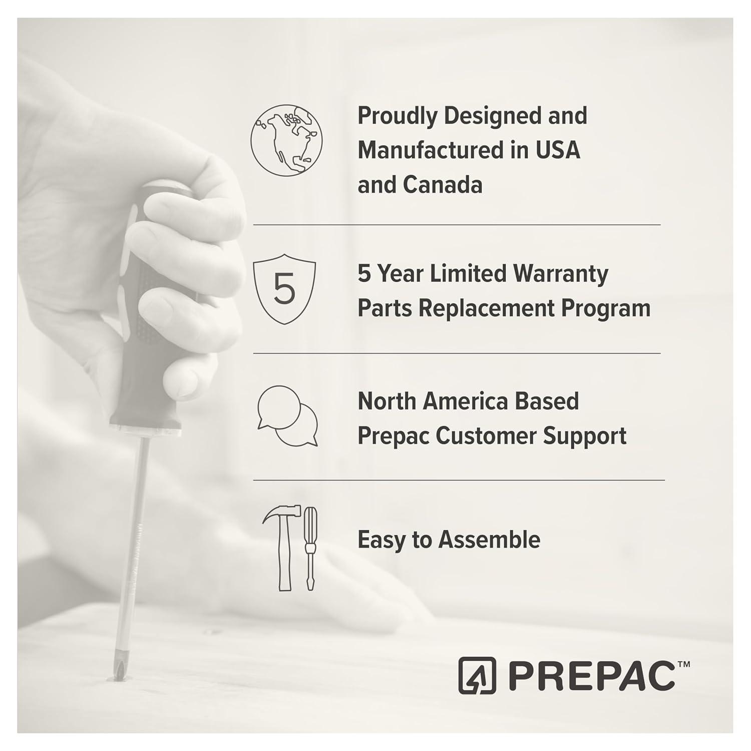 Prepac Rustic Ridge 4 Door Console Table with Storage, Washed White Storage Cabinet with Doors and Shelves, Sideboard Storage Cabinet 66" W x 31.75" H x 16" D, ACBG-1620-1