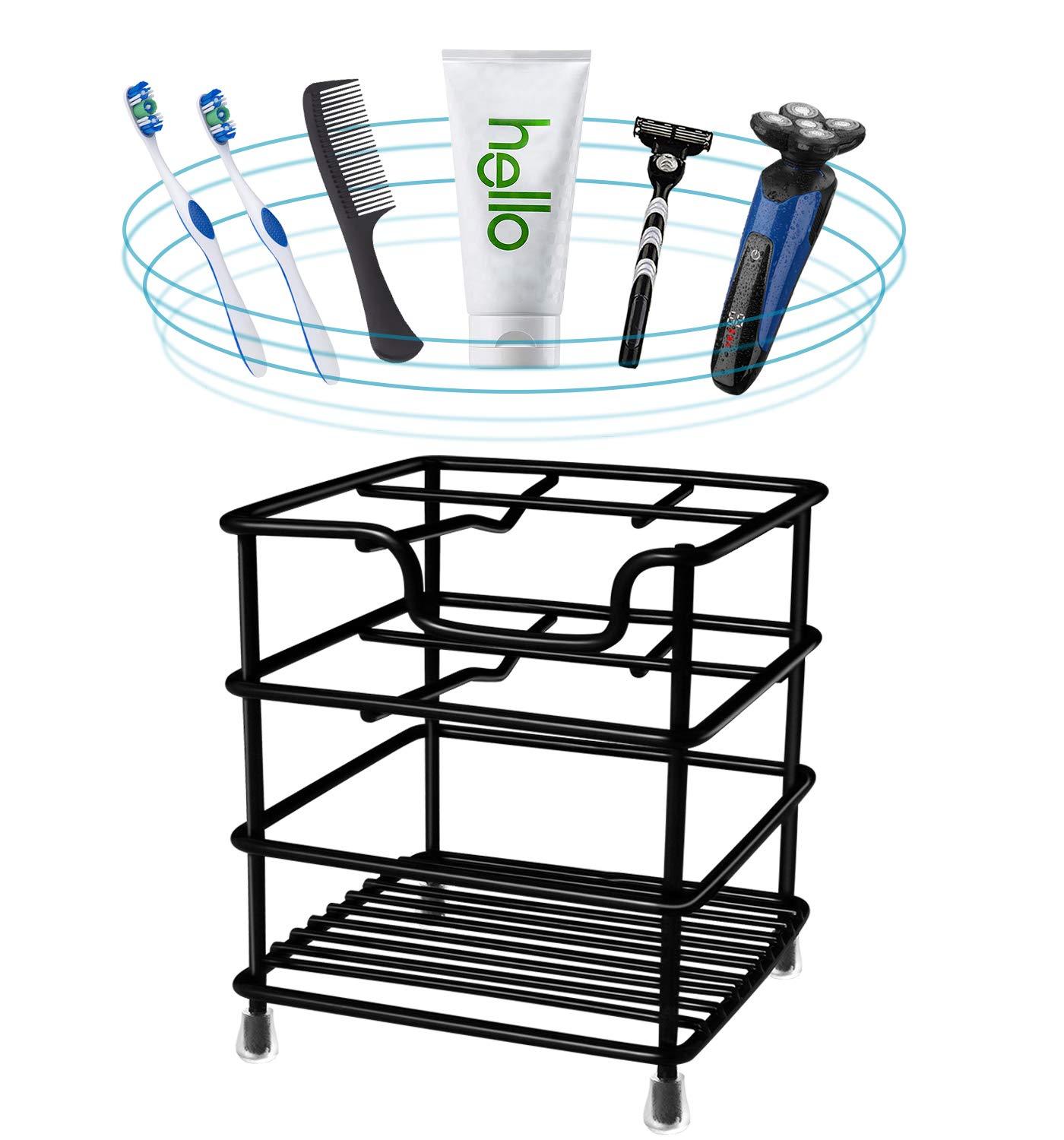 HYRIXDIRECT Toothbrush Holders for Bathrooms Stainless Steel Rustproof Toothbrush and Toothpaste Holder Organizer Tooth Brush Storage Stand