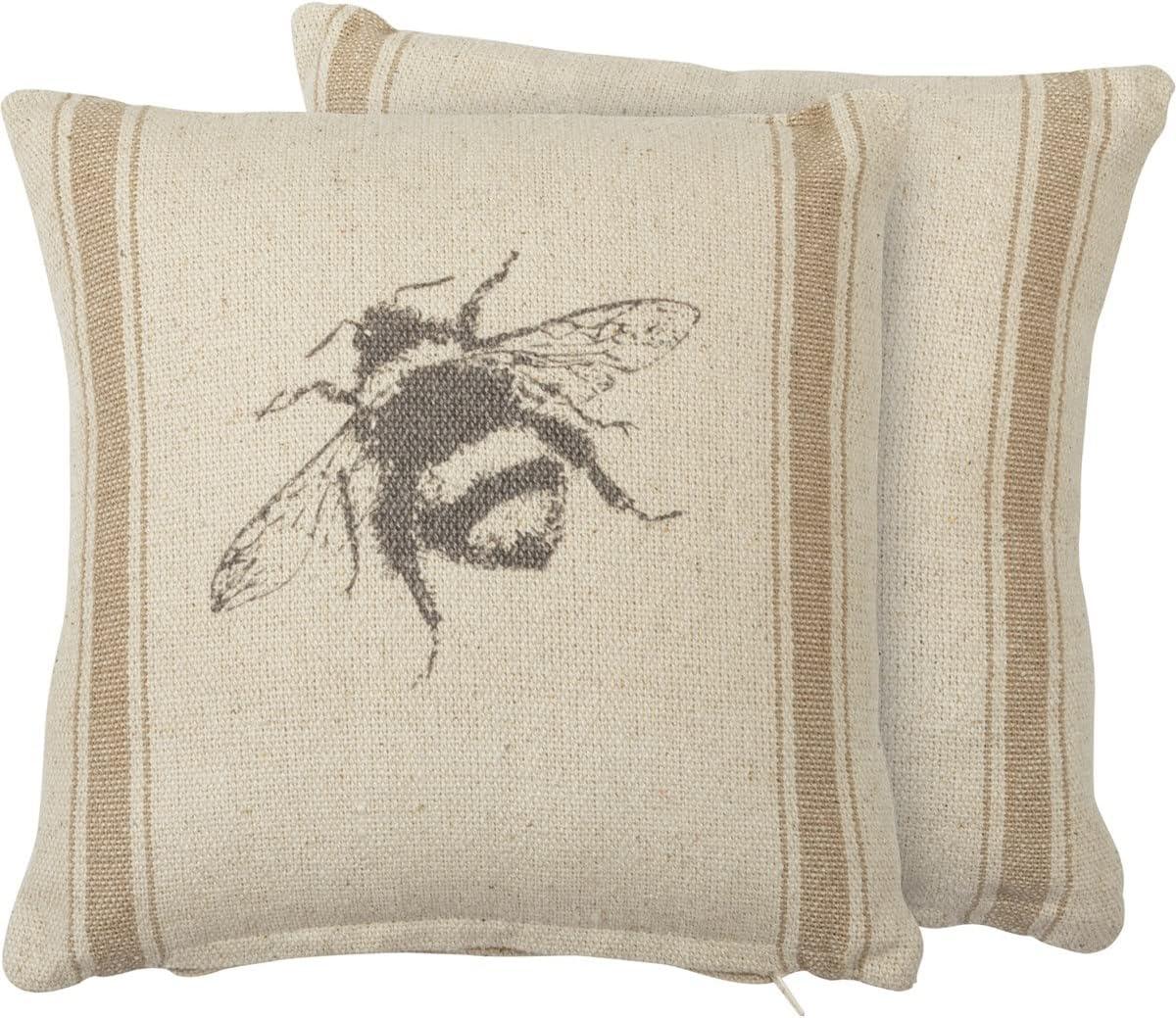 Primitives By Kathy 112074 Bee Throw Pillow, 10-inch Square