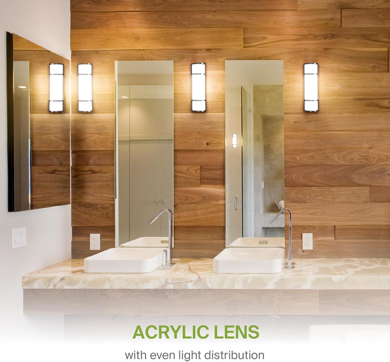 ASD LED 18 Inch Wall Mount Vanity Lighting Fixture | 20W 1650LM 3000K-5000K 120V | 3CCT, Dimmable, Energy Star, ETL Listed | Bathroom Linear Light Bar, Long Tube Bath Sconce | Dark Bronze