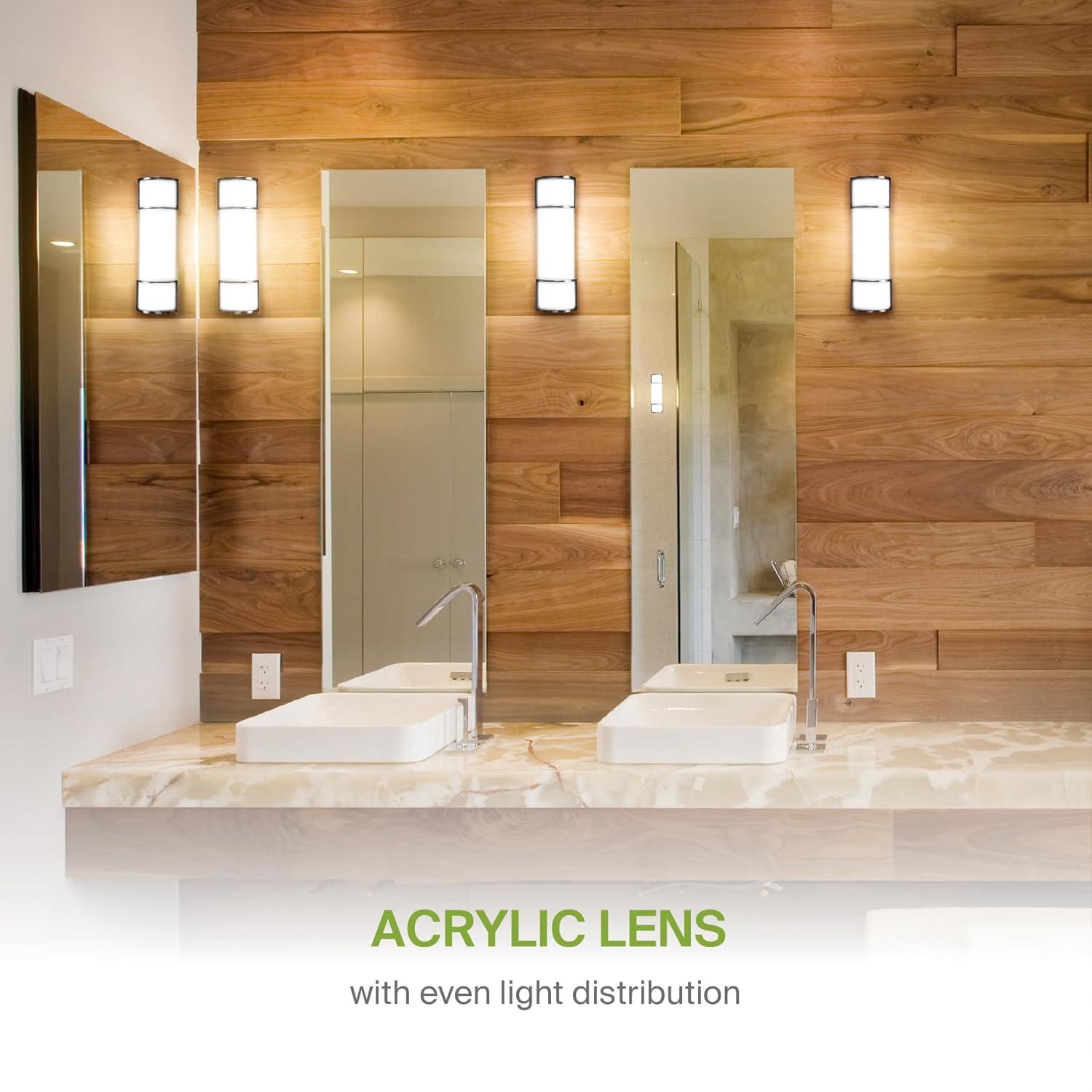 ASD LED 18 Inch Wall Mount Vanity Lighting Fixture | 20W 1650LM 3000K-5000K 120V | 3CCT, Dimmable, Energy Star, ETL Listed | Bathroom Linear Light Bar, Long Tube Bath Sconce | Dark Bronze