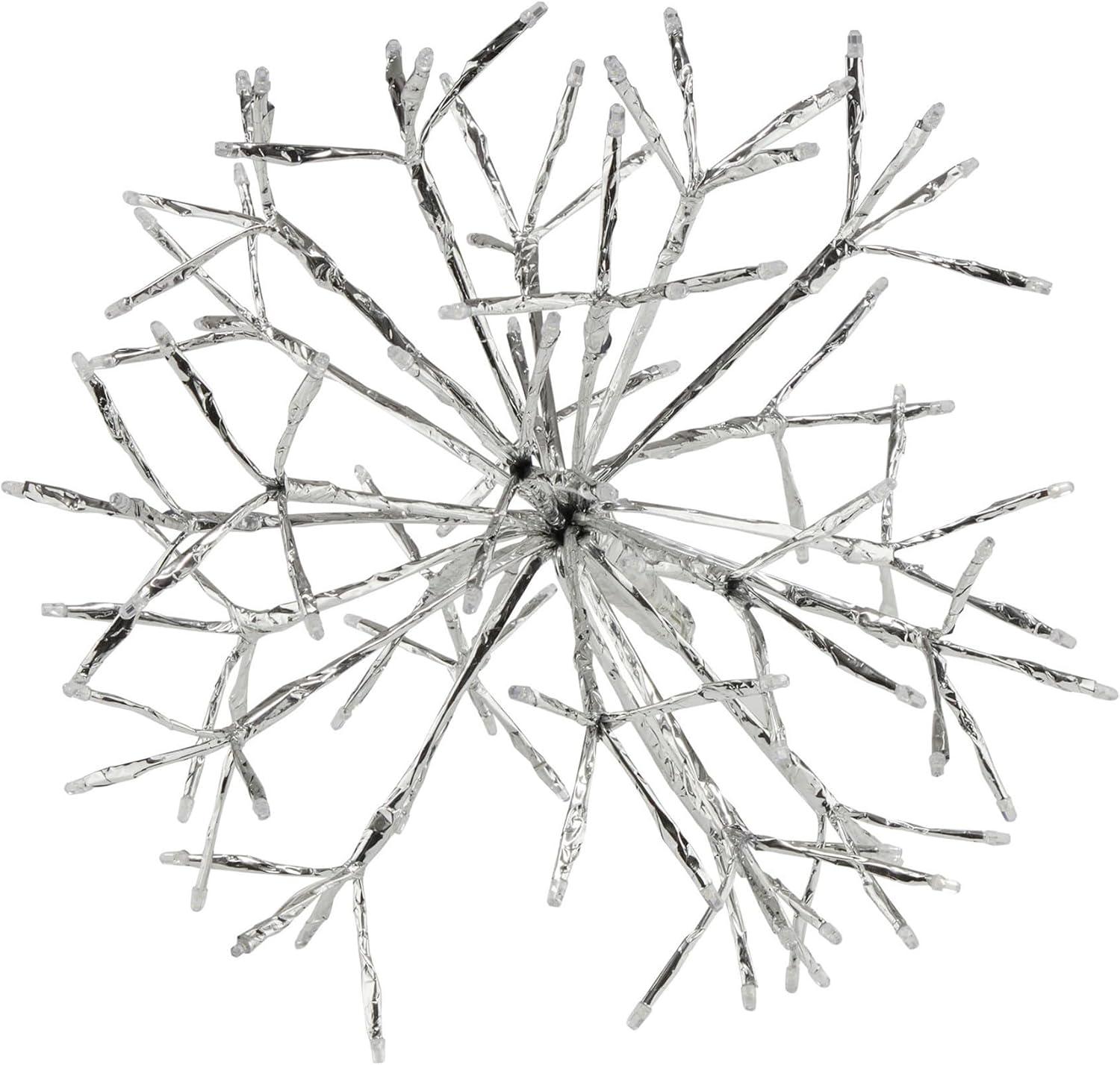 Alpine Corporation 16" Light-Up Hanging Snowflake Holiday Ornament, White