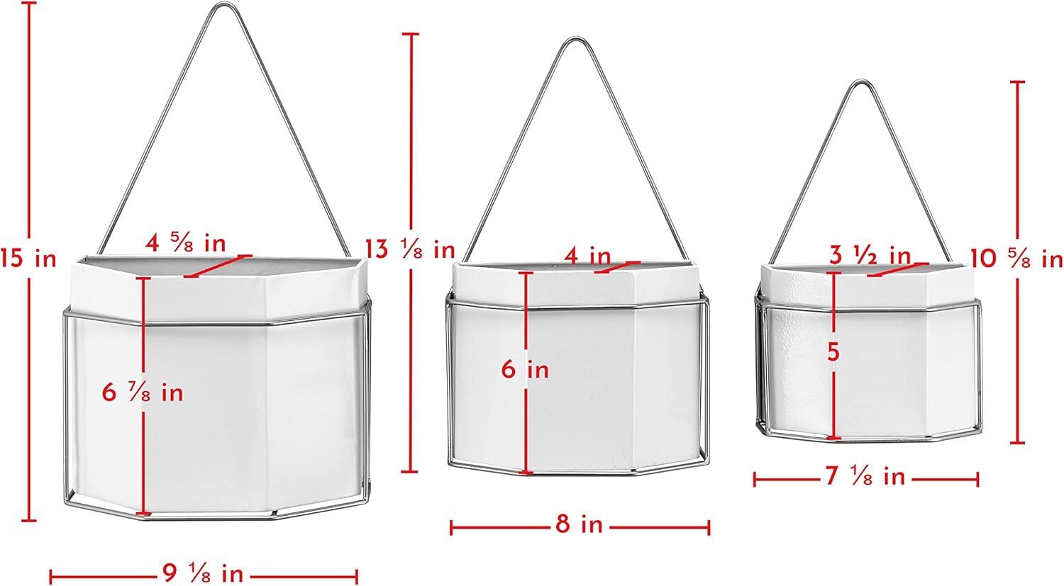 3 Piece Modern Geometric Metal Wall Planters Black/Gold - Danya B.: Indoor/Outdoor, No Assembly Required, Includes Hanging Hardware