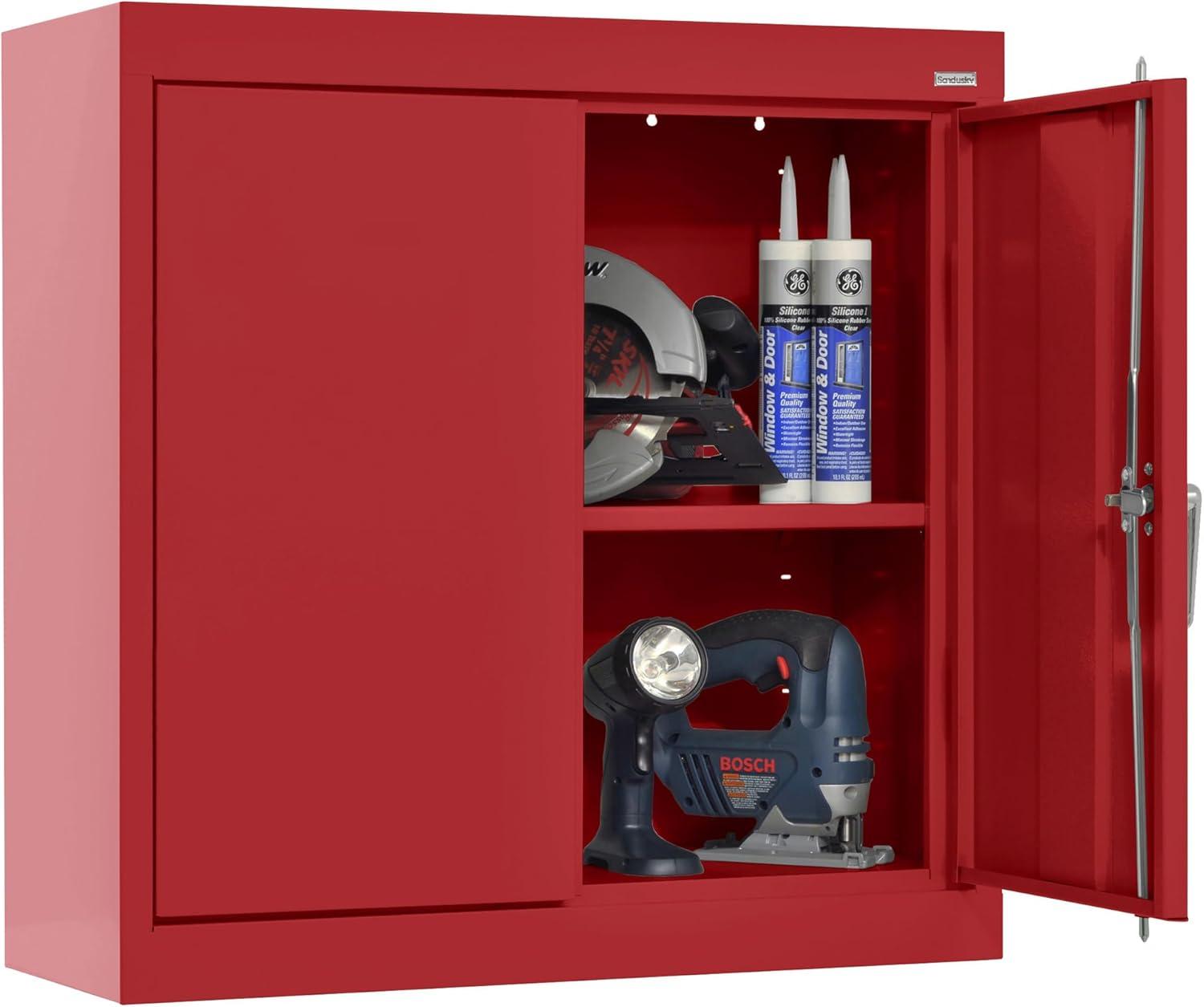 Sandusky Wall Mounted Garage Cabinet in Red (30 in. W x 26 in. H x 12 in. D)