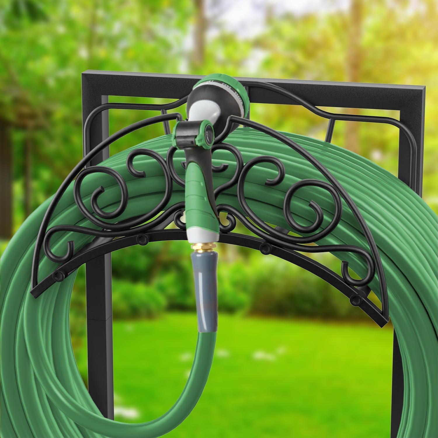 Gardguard Garden Hose Holder Freestanding， Water Hose Holder Detachable， Heavy Duty Hose Holder Freestanding ，Garden Hose Storage for Outside Yard Lawn