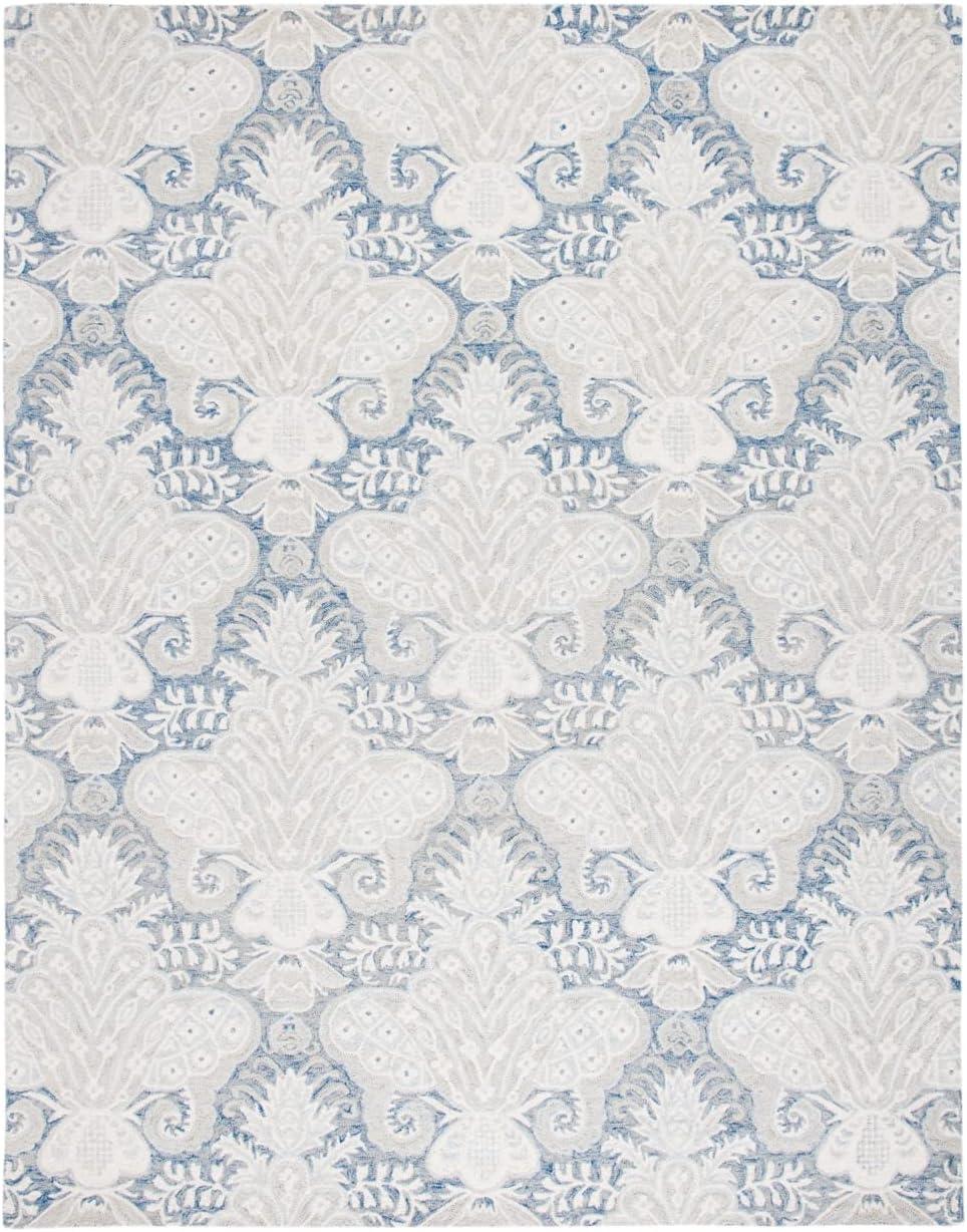 Micro-Loop MLP539 Hand Tufted Indoor Area Rug - Blue/Ivory - 8'x10' - Safavieh