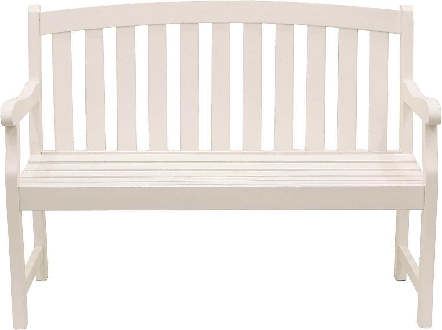 Marley Solid White Acacia Wood 2-Seat Outdoor Bench