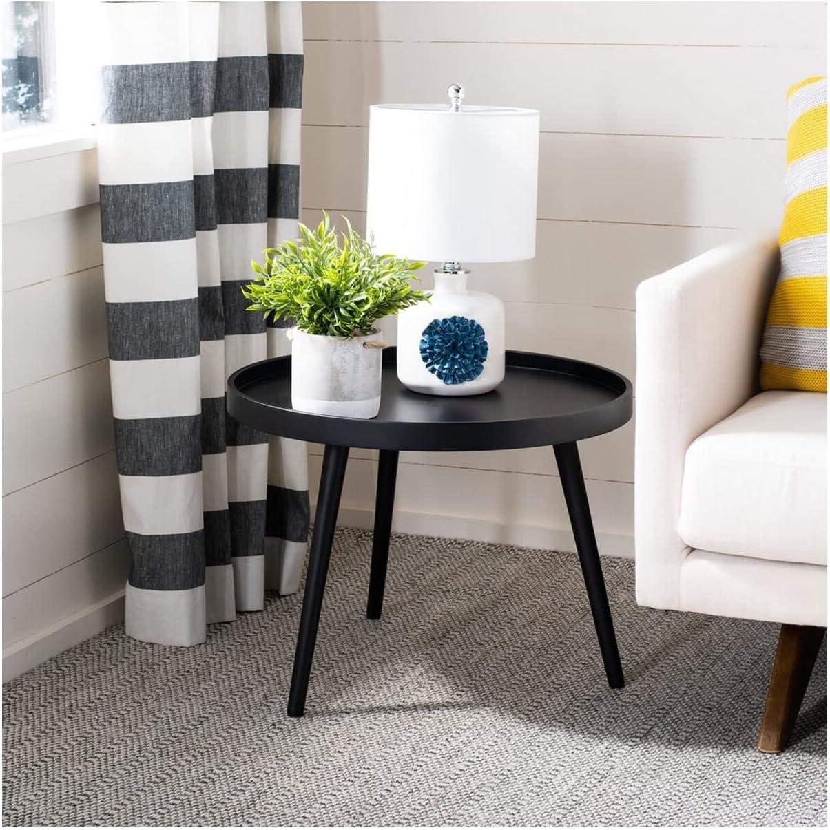 Fritz Round Tray Side Table - Black - Safavieh.