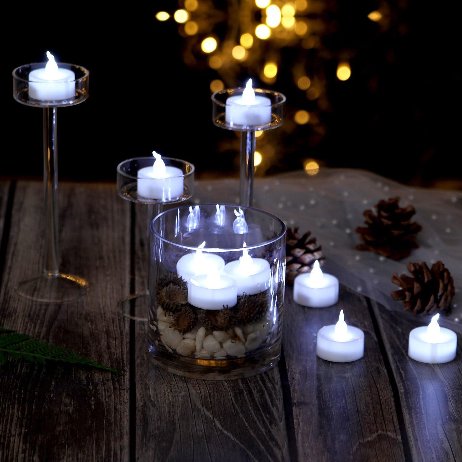 Cool White Flameless LED Tealight Candles, 60 Pack