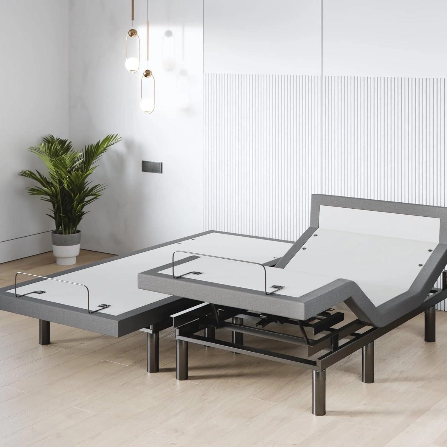 Sven & Son Harmony Adjustable Bed Base-Frame Only - Head and Foot Lift, Pillow-Tilt, Massage, USB, Memory Positions, Zero Gravity - Split King