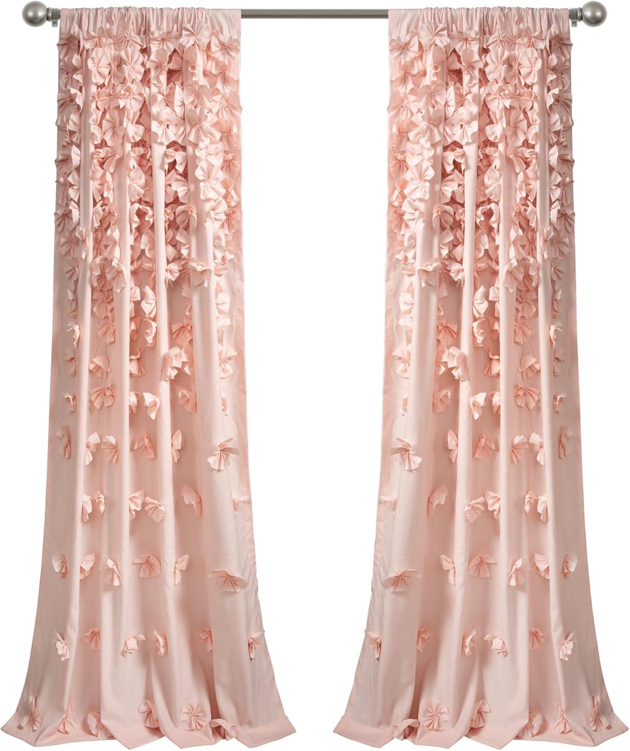 Lush Decor Riley Polyester Semi Sheer Curtain Single Panel