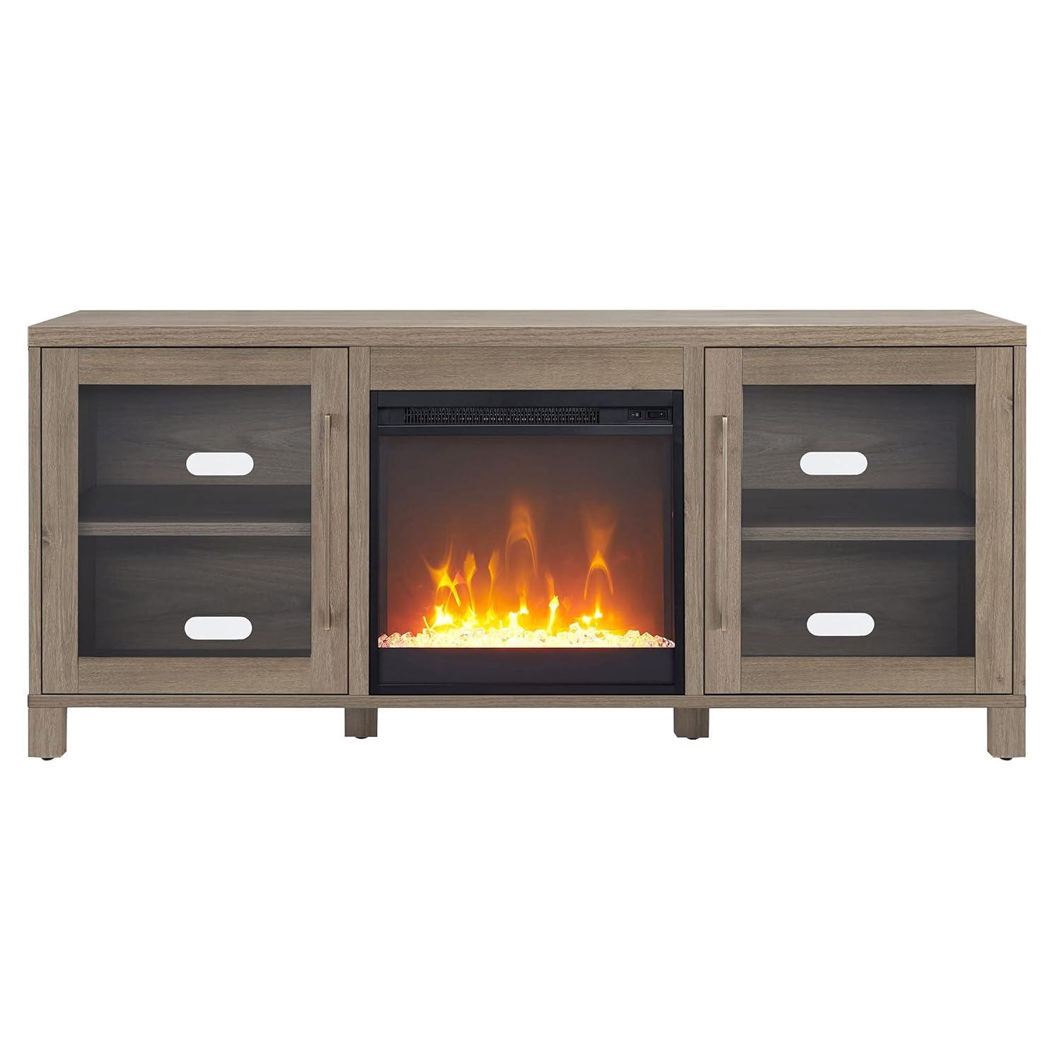 Evelyn&Zoe Quincy Rectangular TV Stand for TV's up to 65", Antiqued Gray