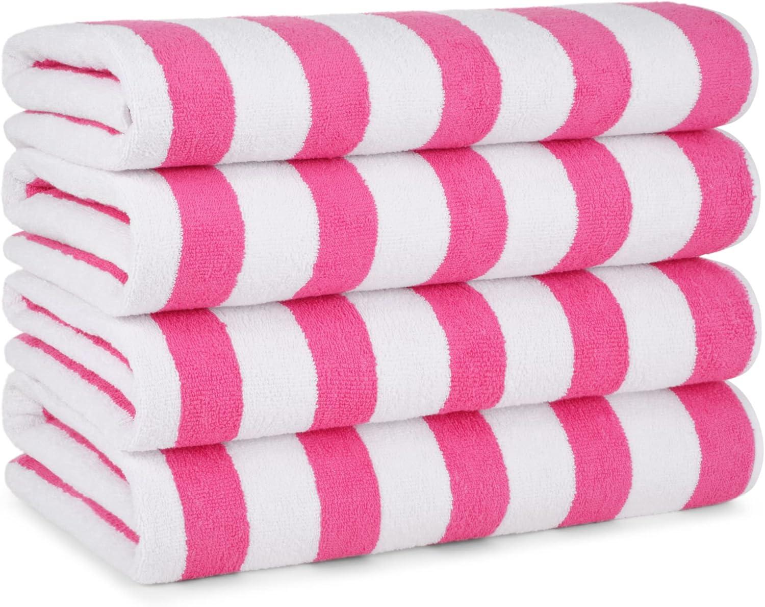 Arkwright Cali-Cabana Striped 100% Cotton Beach Towels (4-Pack), 30x60 in.