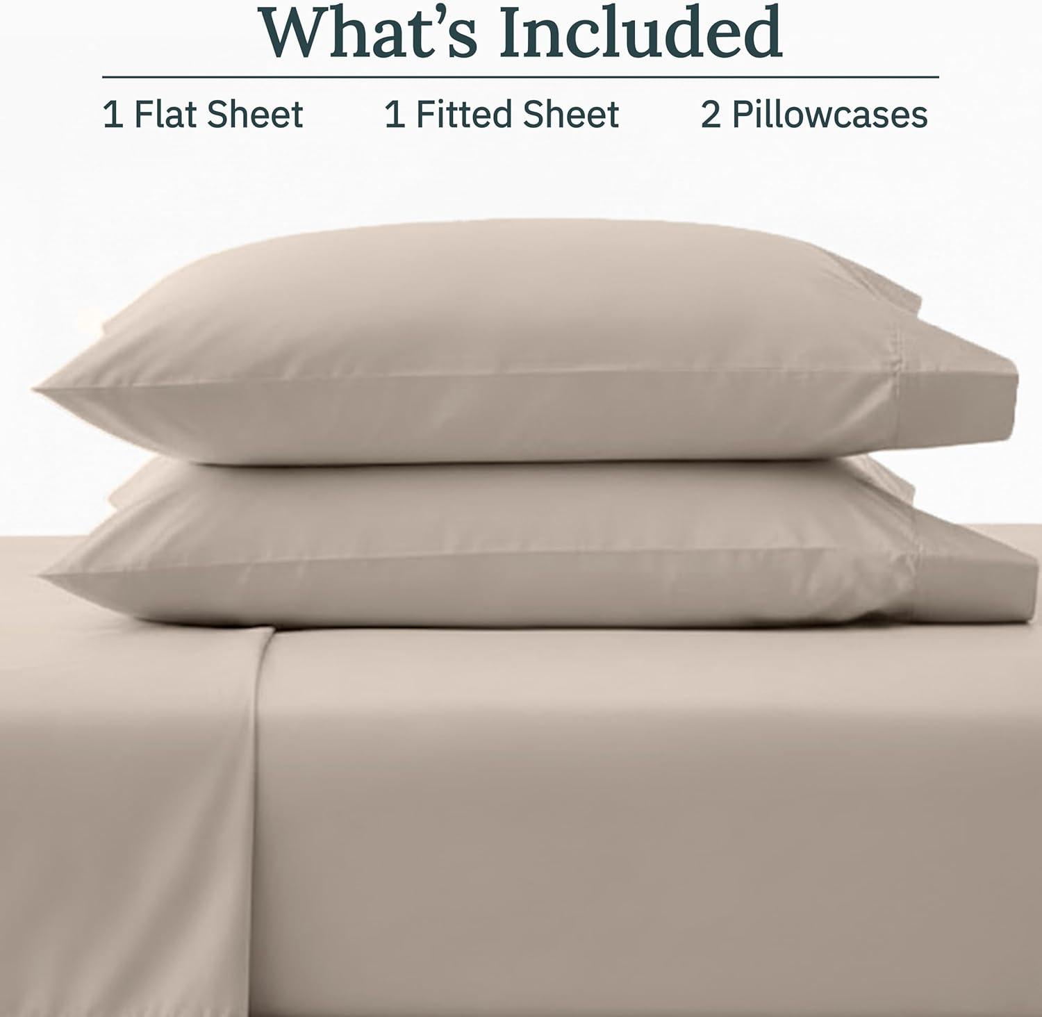 Luxury 1000 Thread Count Bed Sheets Set - 100% Cotton Sateen - Soft, Thick & Deep Pocket by California Design Den - Bright White, Split King