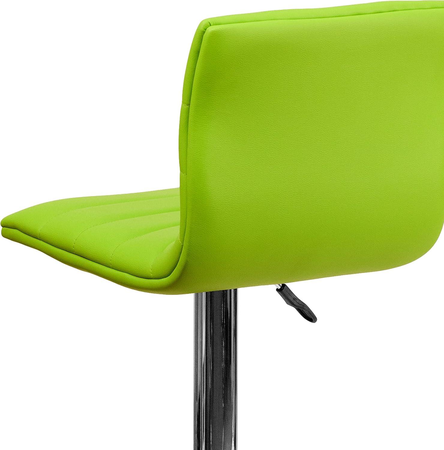 Flash Furniture Modern Vinyl Adjustable Height Barstool with Horizontal Stitch Back