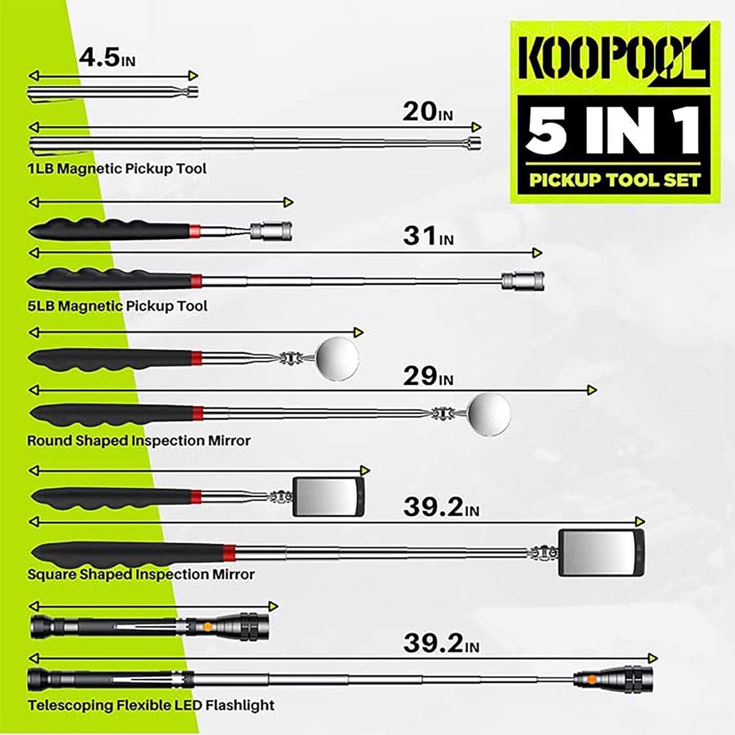 Telescoping Magnetic Pickup Tool with Strong Pull Force: Non-Slip Extendable Magnet Pickup Tool: Telescopic Magnetic Pick-Up Tool with Extra Strong Magnet: Extendable Magnet Stick (Yellow)