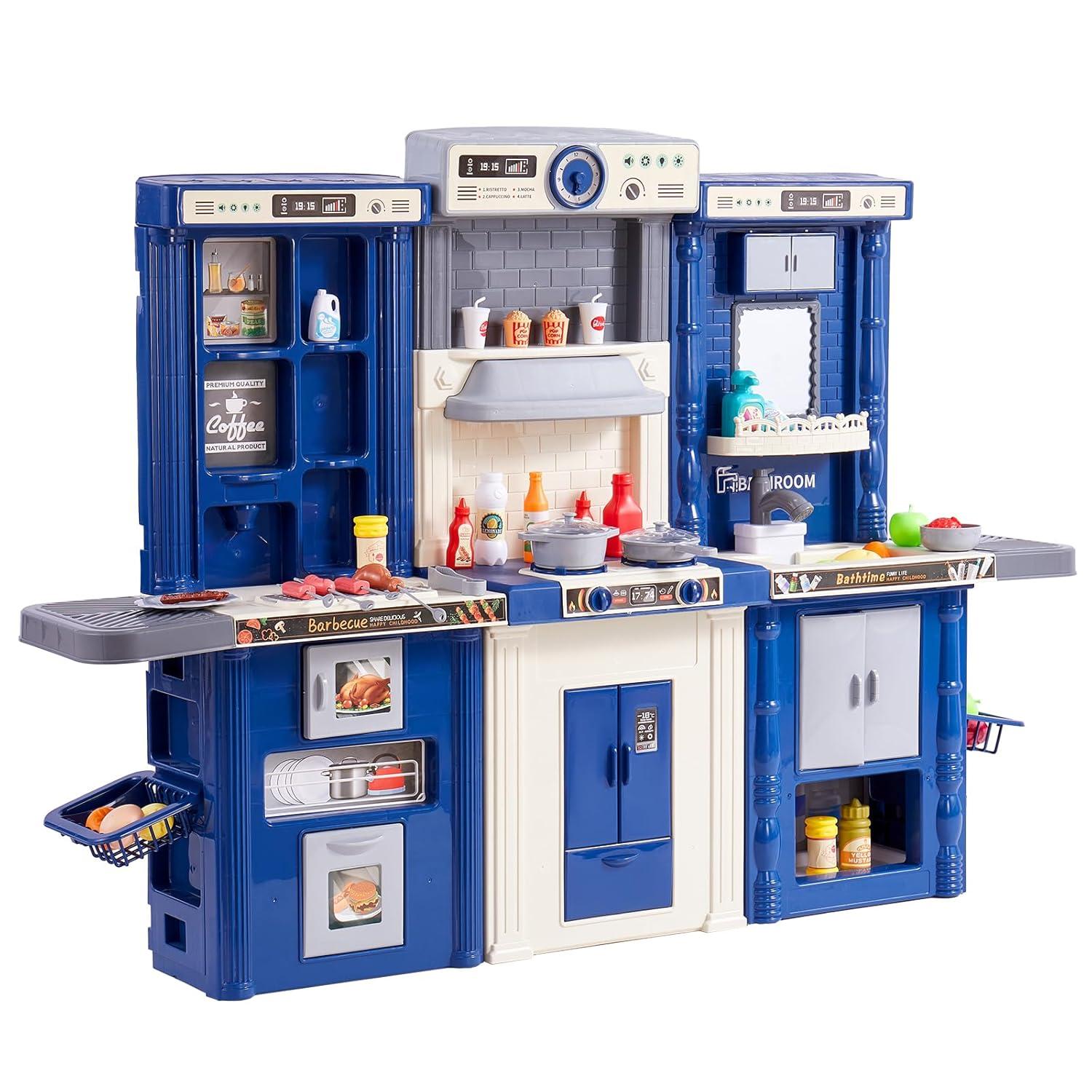 Kids Kitchen Playset Play Kitchen for Kids Corner Wooden Play Kitchen 2-4 Years - Kitchens