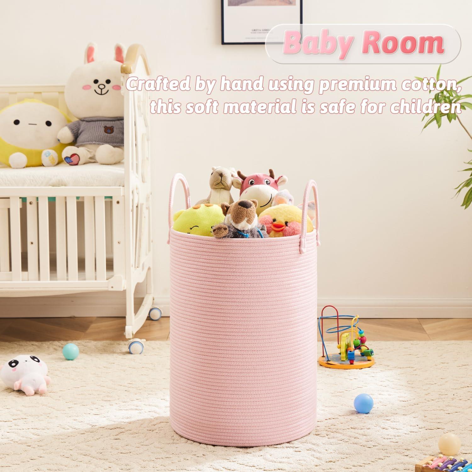 Beachcrest Home™ 60L Woven Cotton Rope Laundry Basket For Dirty Clothes In Bathroom And Living Room