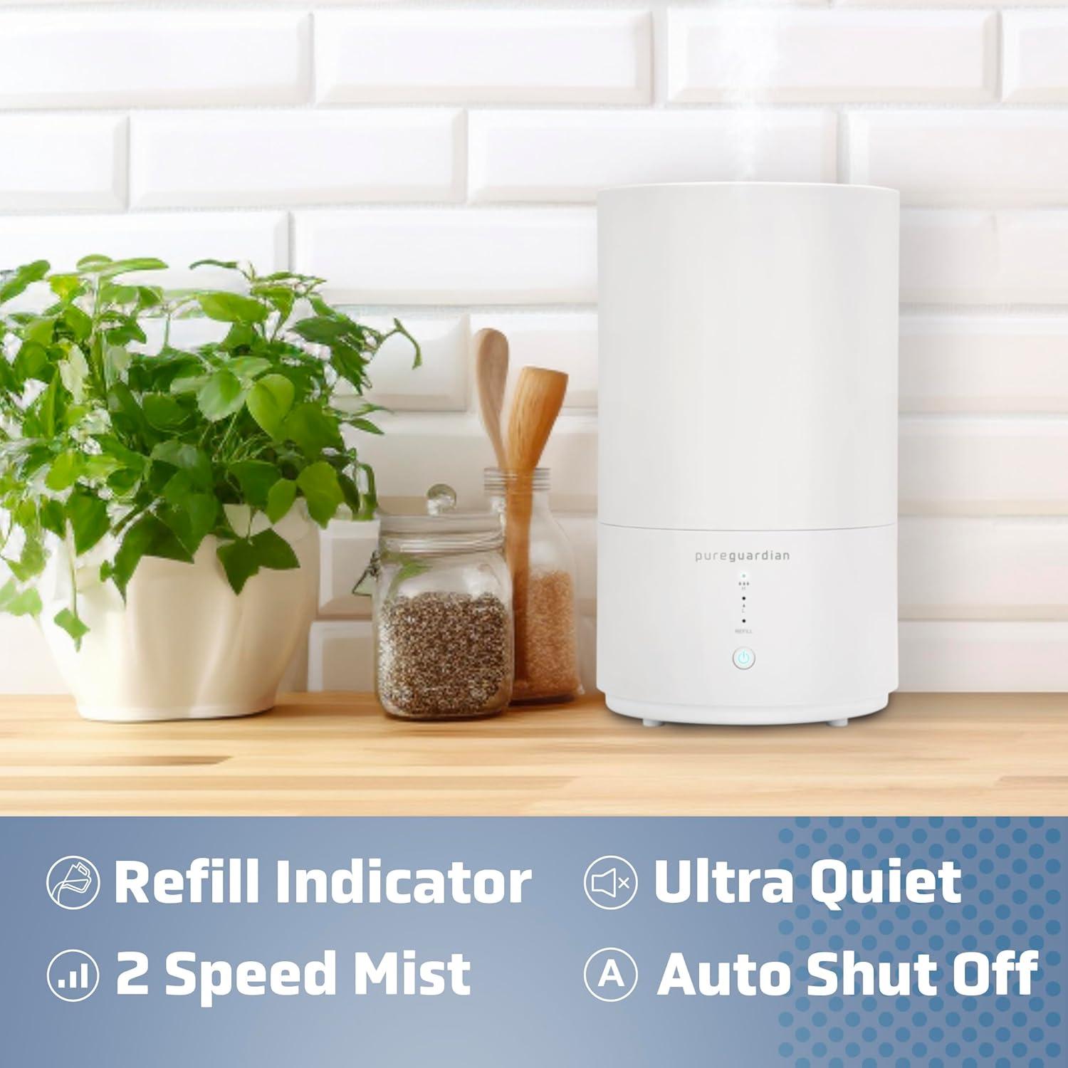 Pure Guardian 30-Hour 0.80 Gal. Cool Mist Ultrasonic Humidifier with Aroma Tray, 330 Sq. ft. H950AR