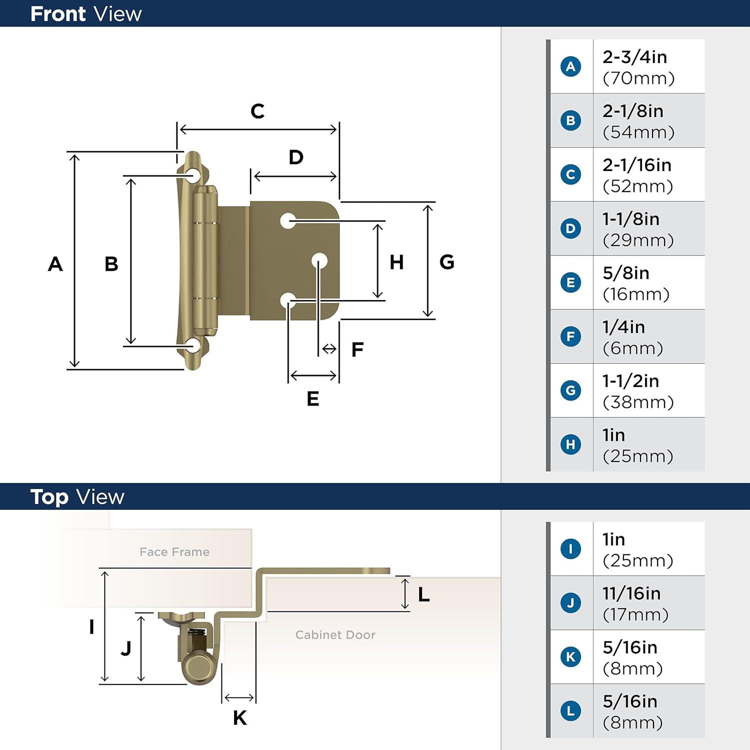 Face Mount Overley Hinge