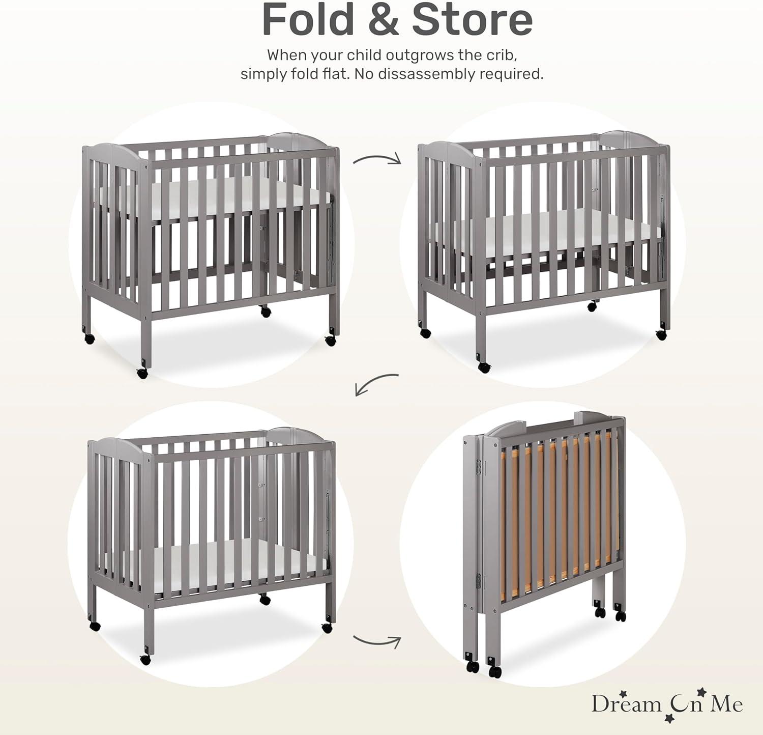 Dream On Me 2-in-1 Mini Convertible Portable Crib