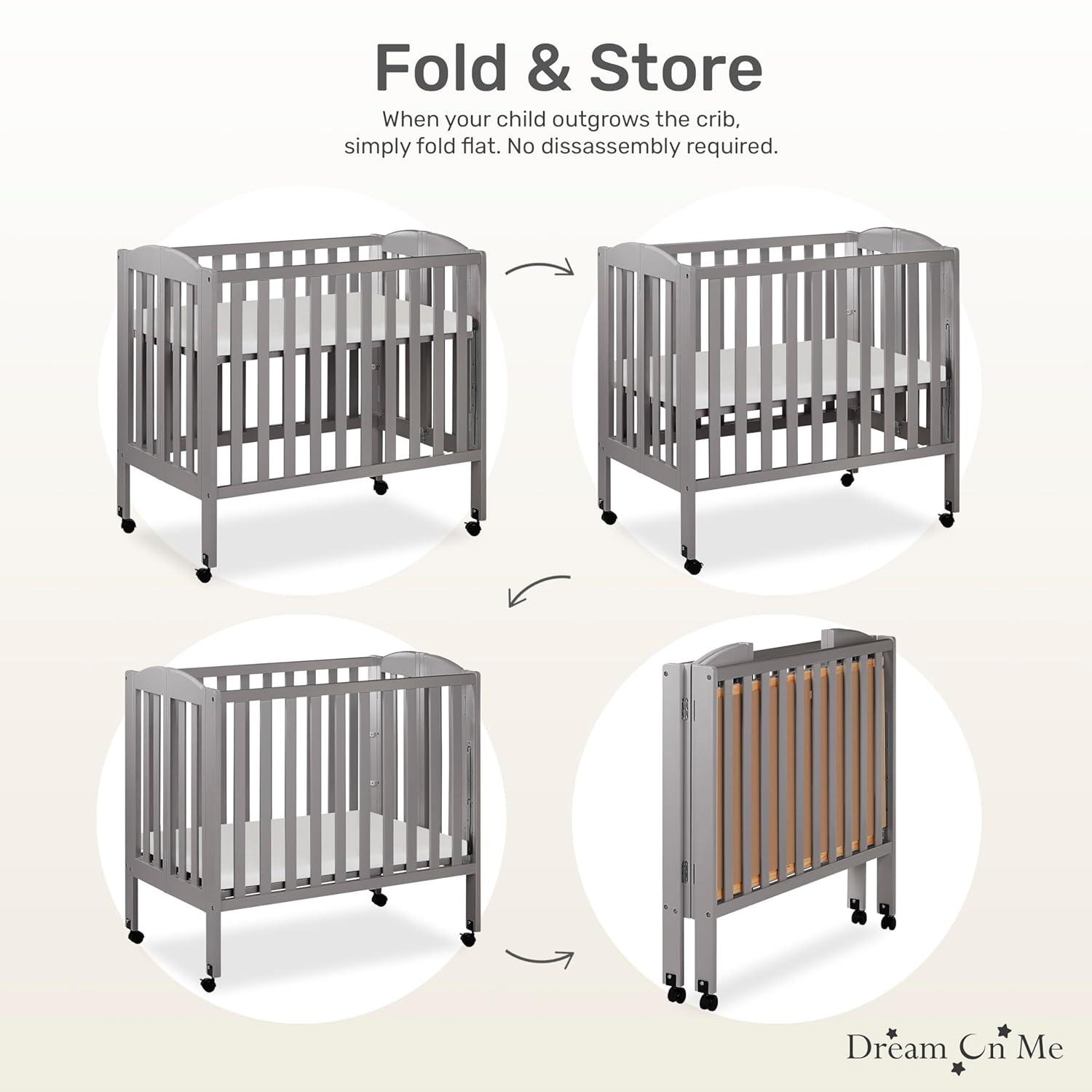 Dream On Me 2-in-1 Mini Convertible Portable Crib