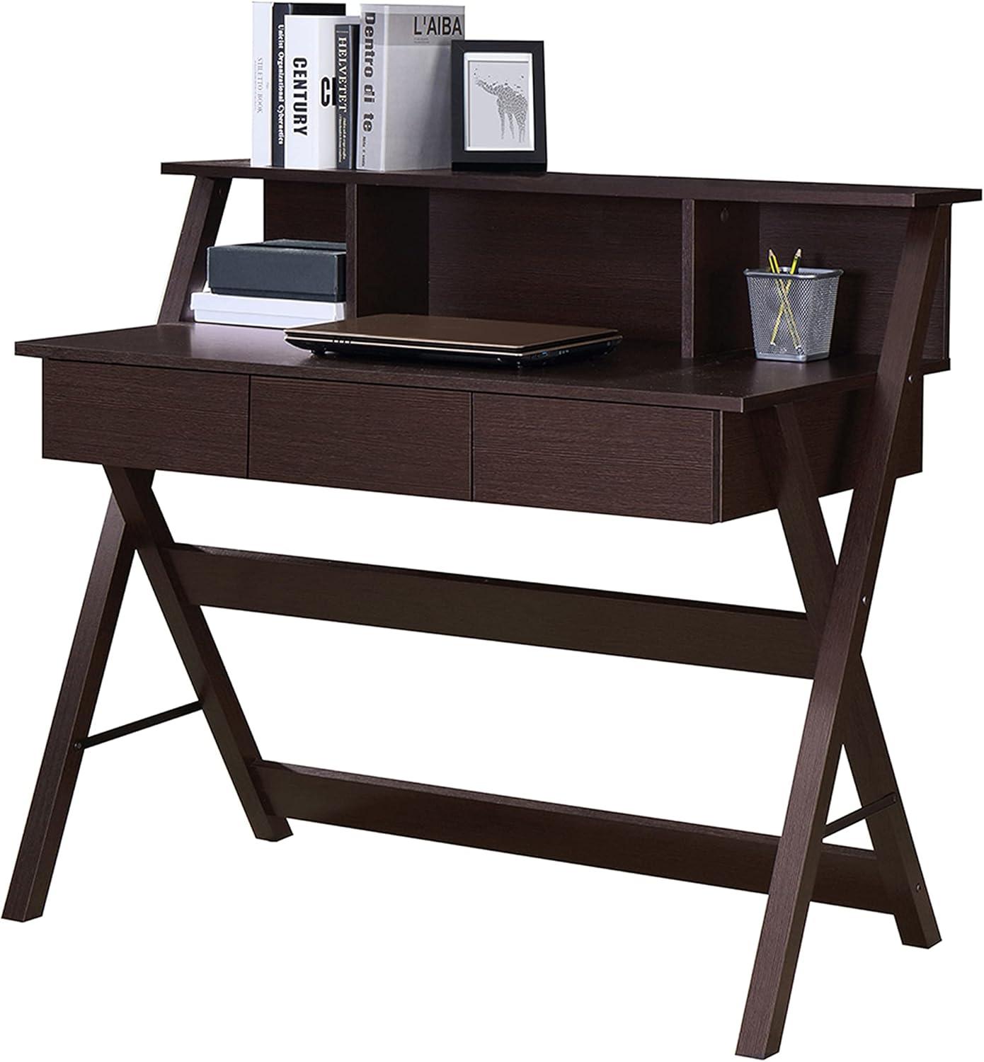 Techni Mobili Fashionable Computer Workstation with Shelf and Storage, Wenge RTA-8400-WN