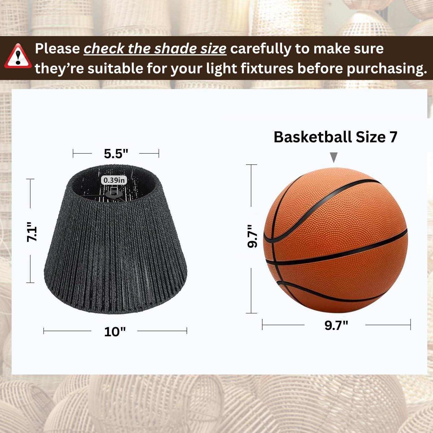 Bayou Breeze Bayou Breeze Farmhouse Water Hyacinth Drum Lamp Shades for Table Lamps, Wicker Pendant Light Shade Replacement, Rustic Light Fixture Cover, Woven Chandelier Replacement Shades for Living Room, Kitchen, Desk Decor, Spider Fitter