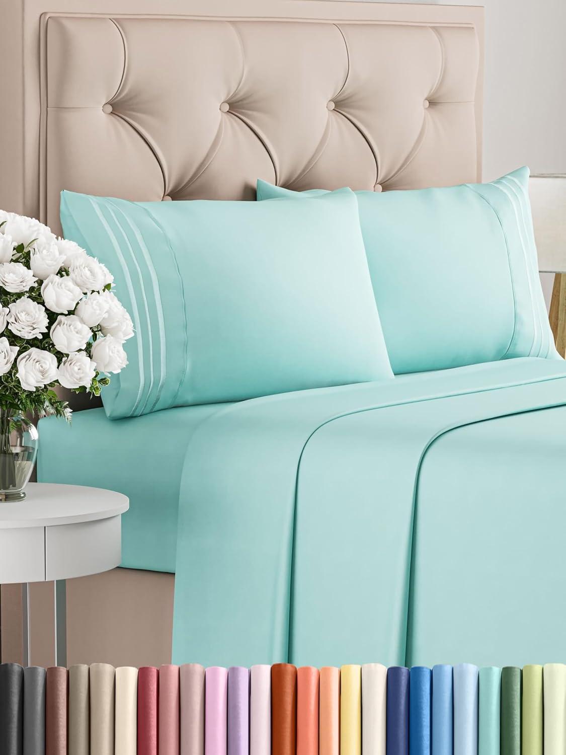 CGK Linens 4 Piece Sheet Set Premium Cooling, Soft & Wrinkle Free Sheet Set