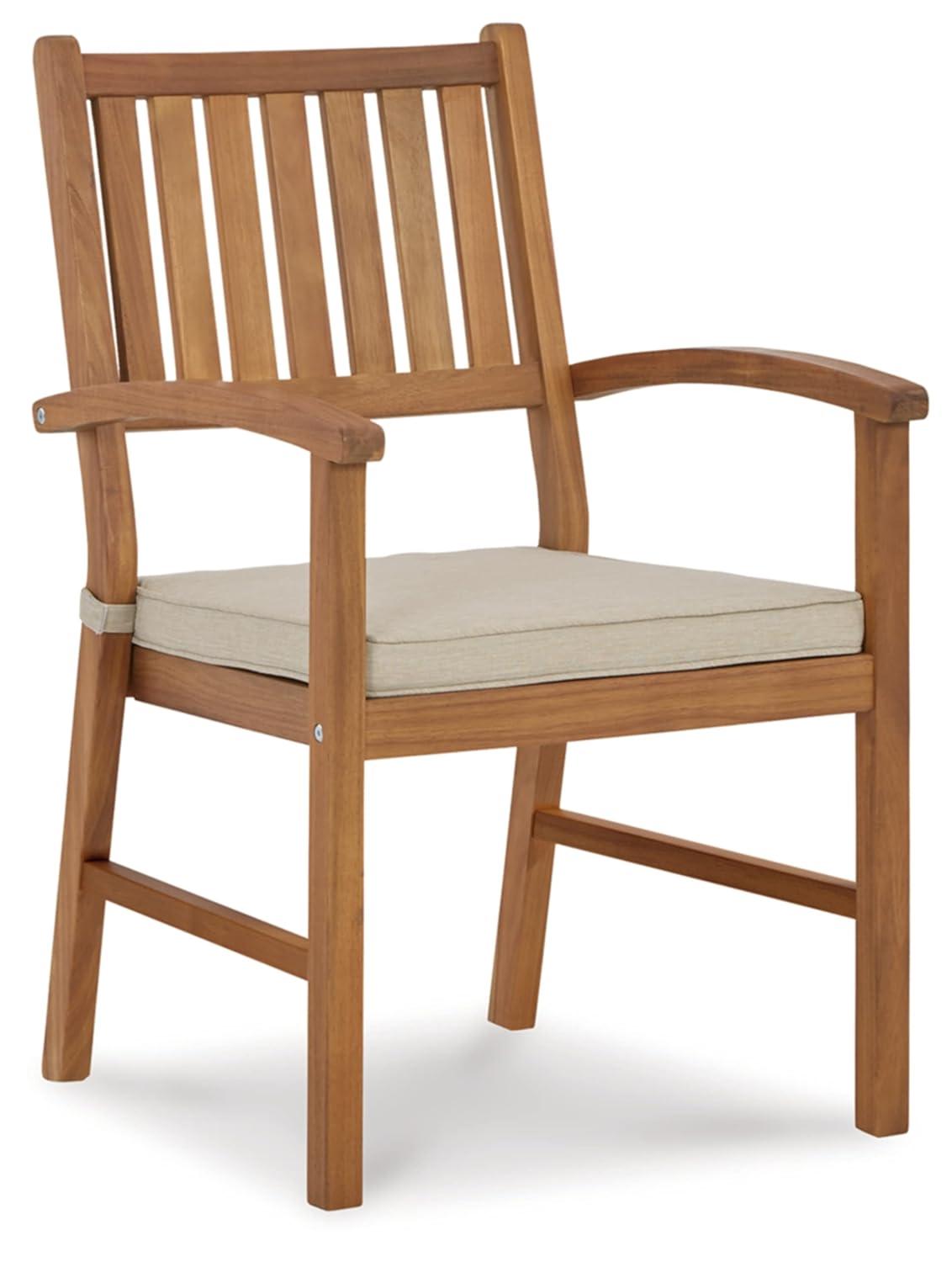 Gennine Outdoor Dining Armchair with Cushion (Set of 2)