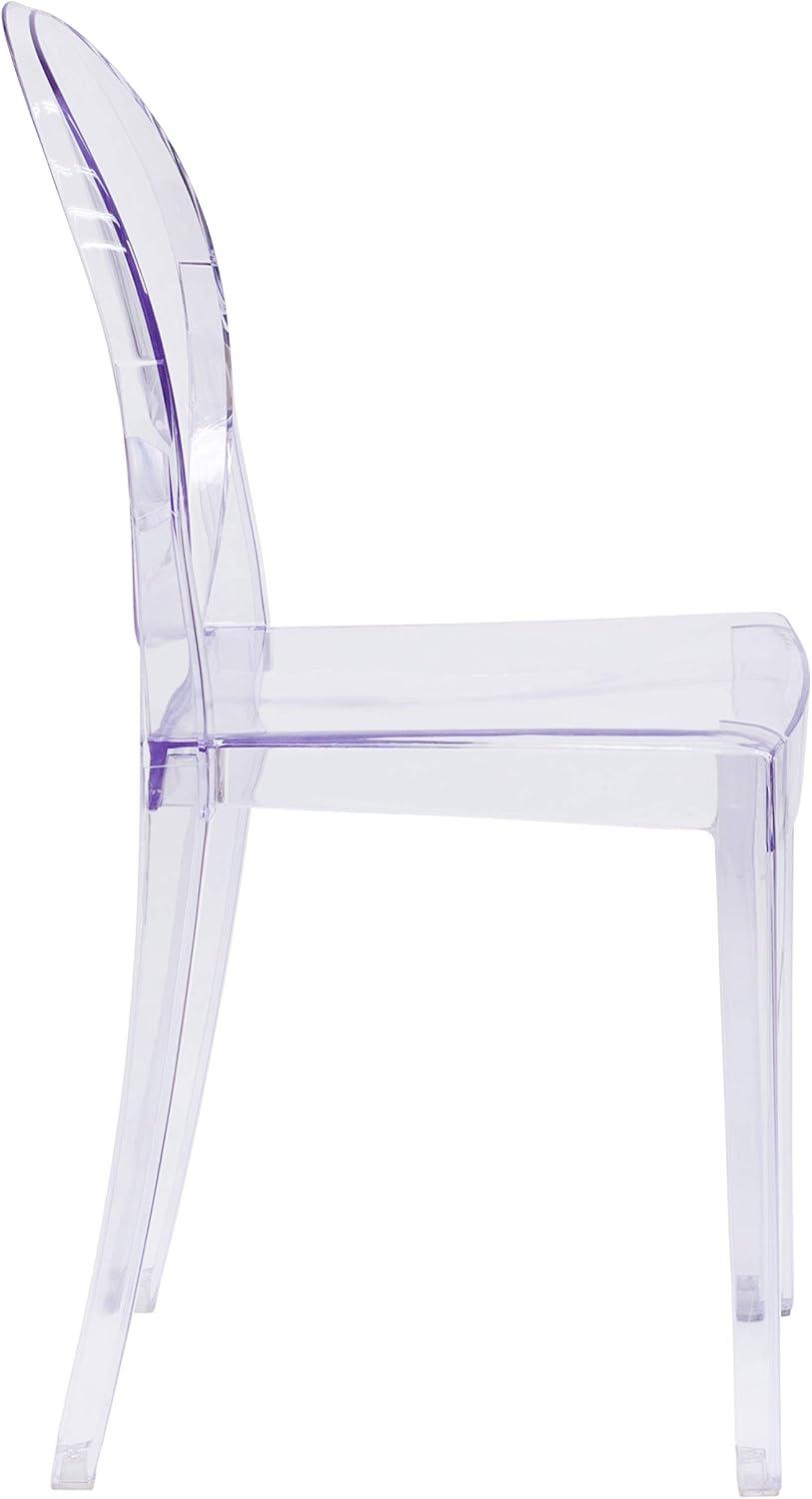 Flash Furniture Cheryl Indoor/Outdoor Ghost Side Chair, Transparent Crystal