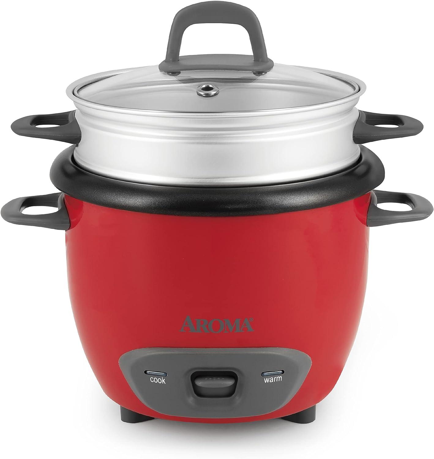 Aroma AROMA Rice Cooker, 7-Cup (Uncooked) / 14-Cup (Cooked), Steamer, Grain Cooker, 3Qt