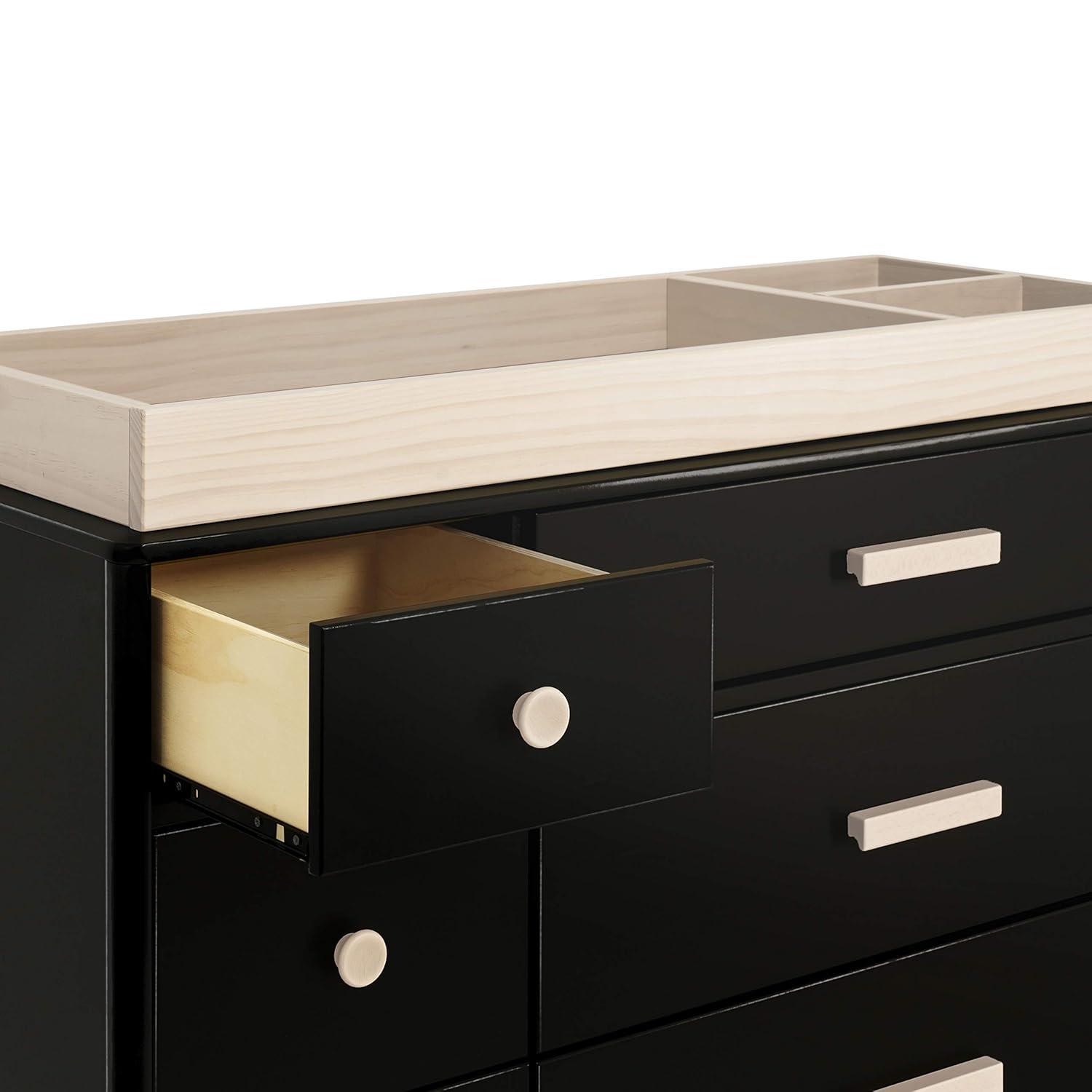 Lolly 6-Drawer Assembled Double Dresser in Black and Washed Natural