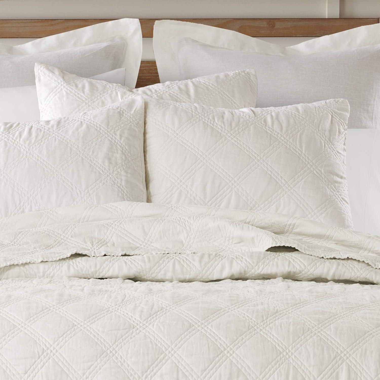 Linen Front/Cotton Back Twin/Twin XL Quilt - Cream - Levtex Home