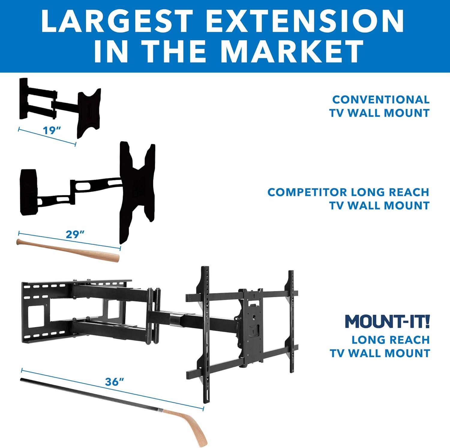 Mount-it Mount-It! Full Motion Wall Bracket TV Mount | 36 in. Extended Articulating Arm Fits 42 to 90 in. TVs